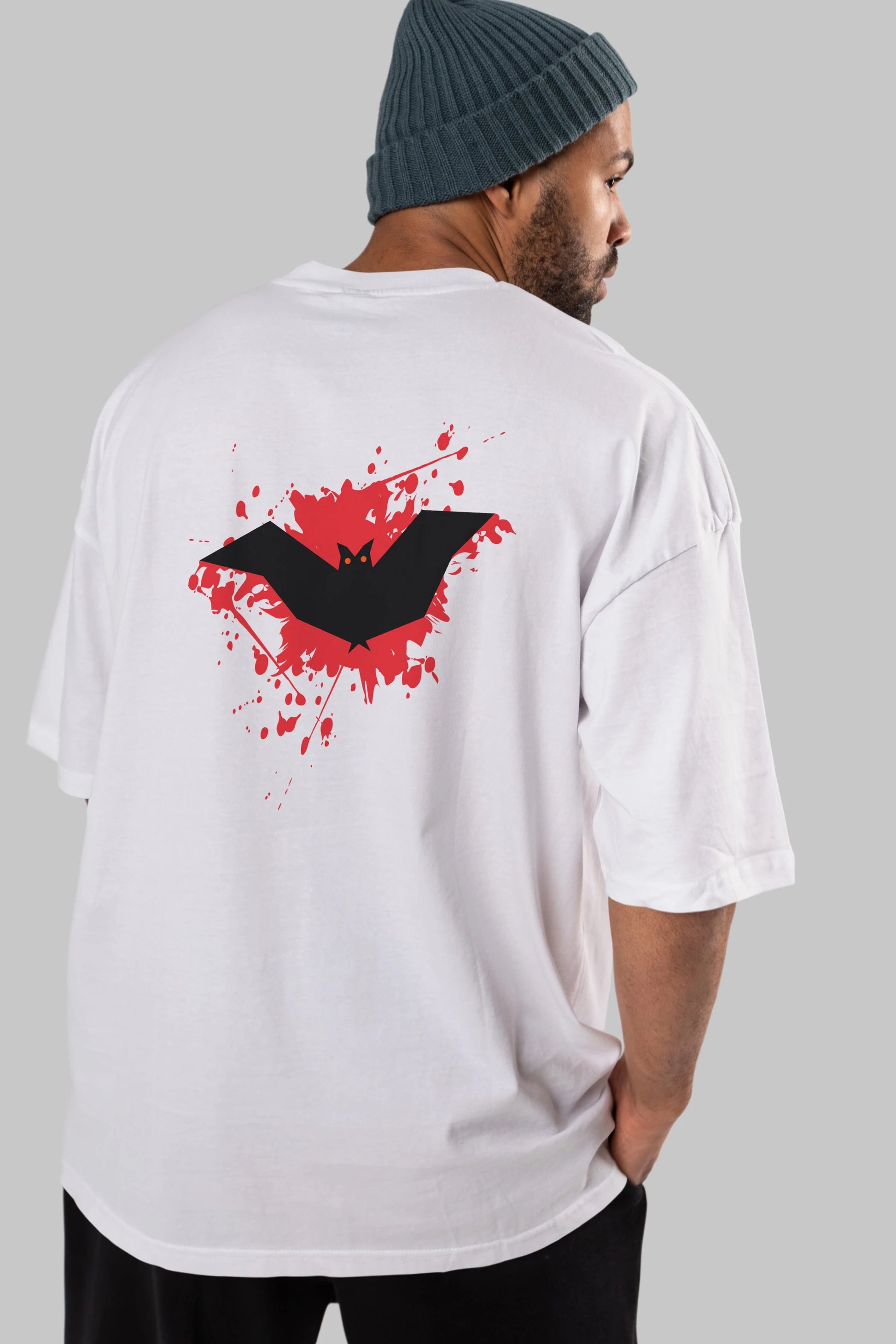 Halloween Arka Baskılı Oversize t-shirt Erkek Kadın Unisex