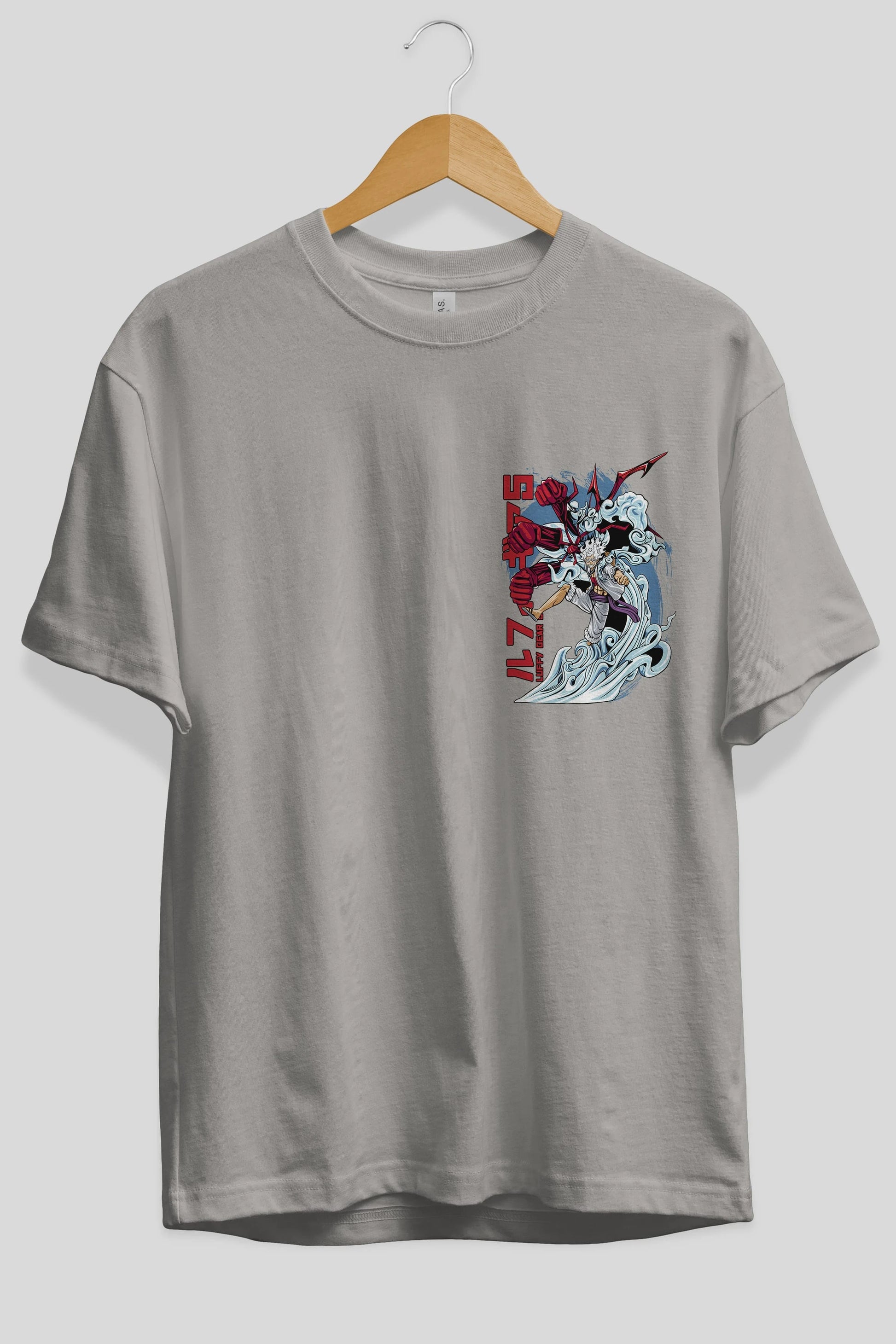MONKEY D. LUFFY GEAR5 2 Ön Sol Baskılı Oversize t-shirt Erkek Kadın Unisex %100 Pamuk Bisiklet Yaka tişort