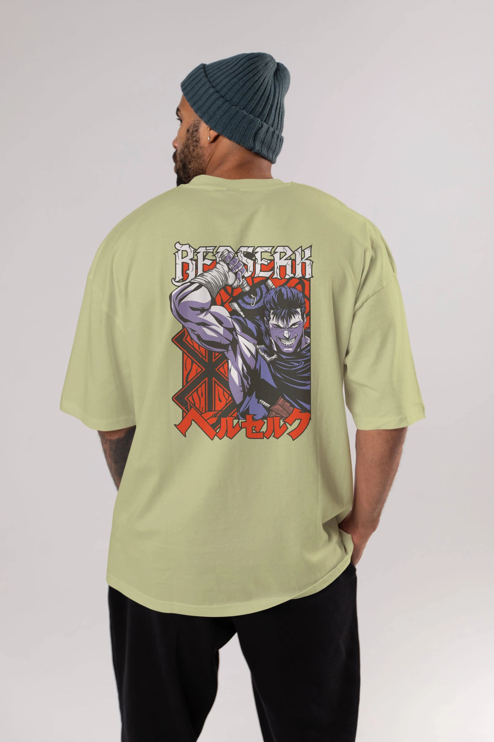 GUTS berserk Anime Arka Baskılı Oversize t-shirt Erkek Kadın Unisex