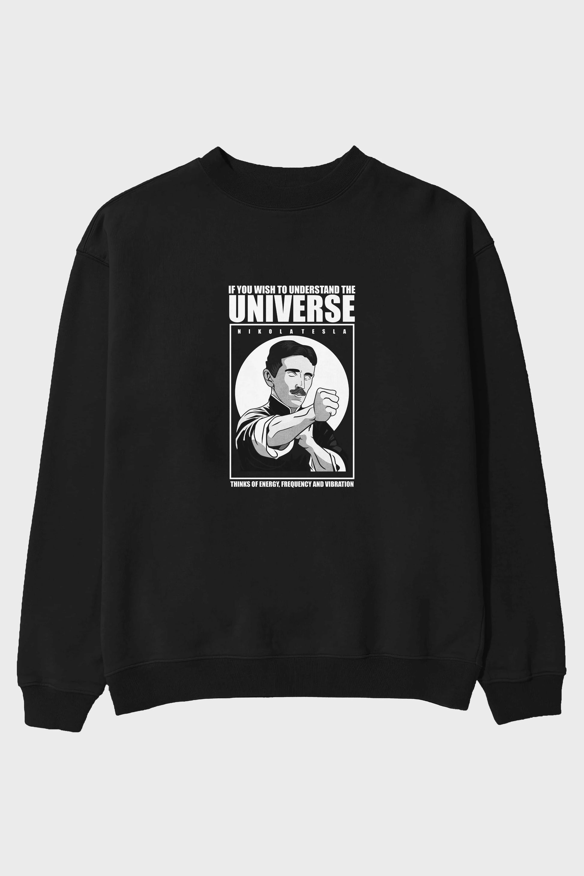 Nicola Tesla Ip Man Ön Baskılı Oversize Sweatshirt Erkek Kadın Unisex