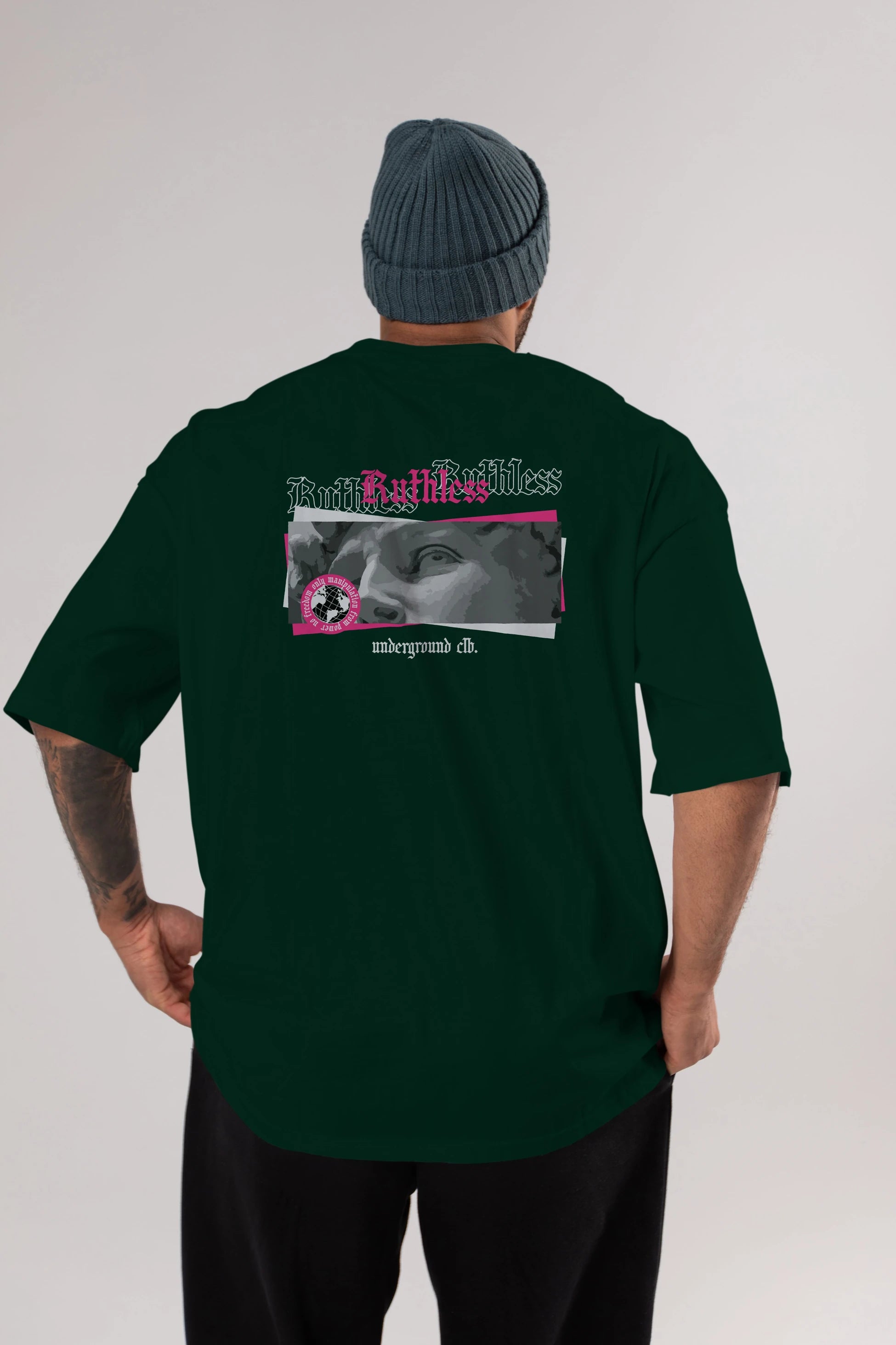 Ruthless Arka Baskılı Oversize t-shirt Erkek Kadın Unisex