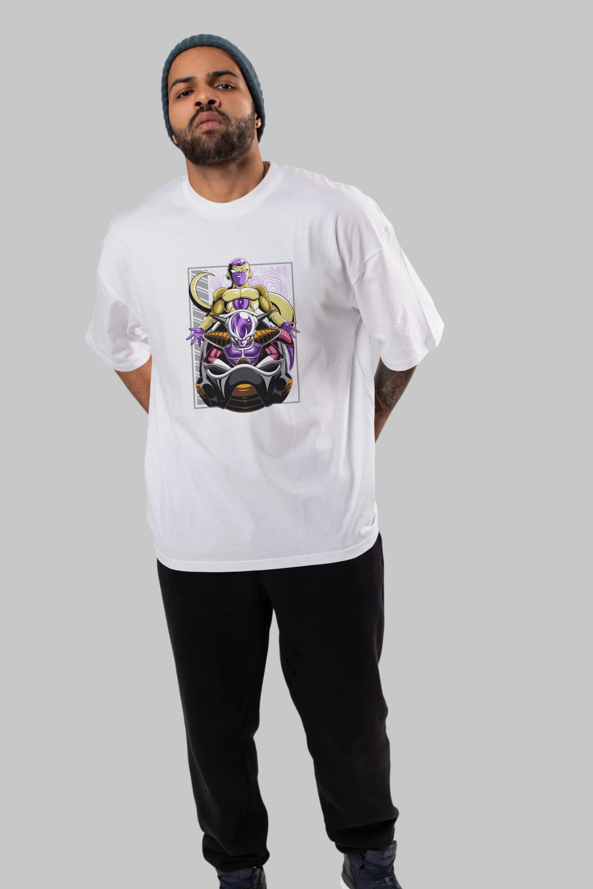 DragonBall Freezer Anime Ön Baskılı Oversize t-shirt %100 pamuk Erkek Kadın Unisex
