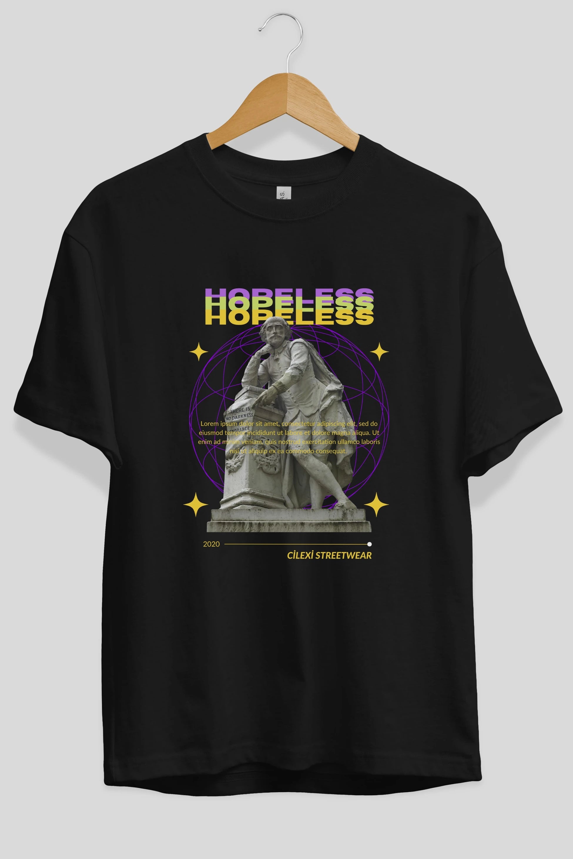 Hopeless Ön Baskılı Oversize t-shirt Erkek Kadın Unisex