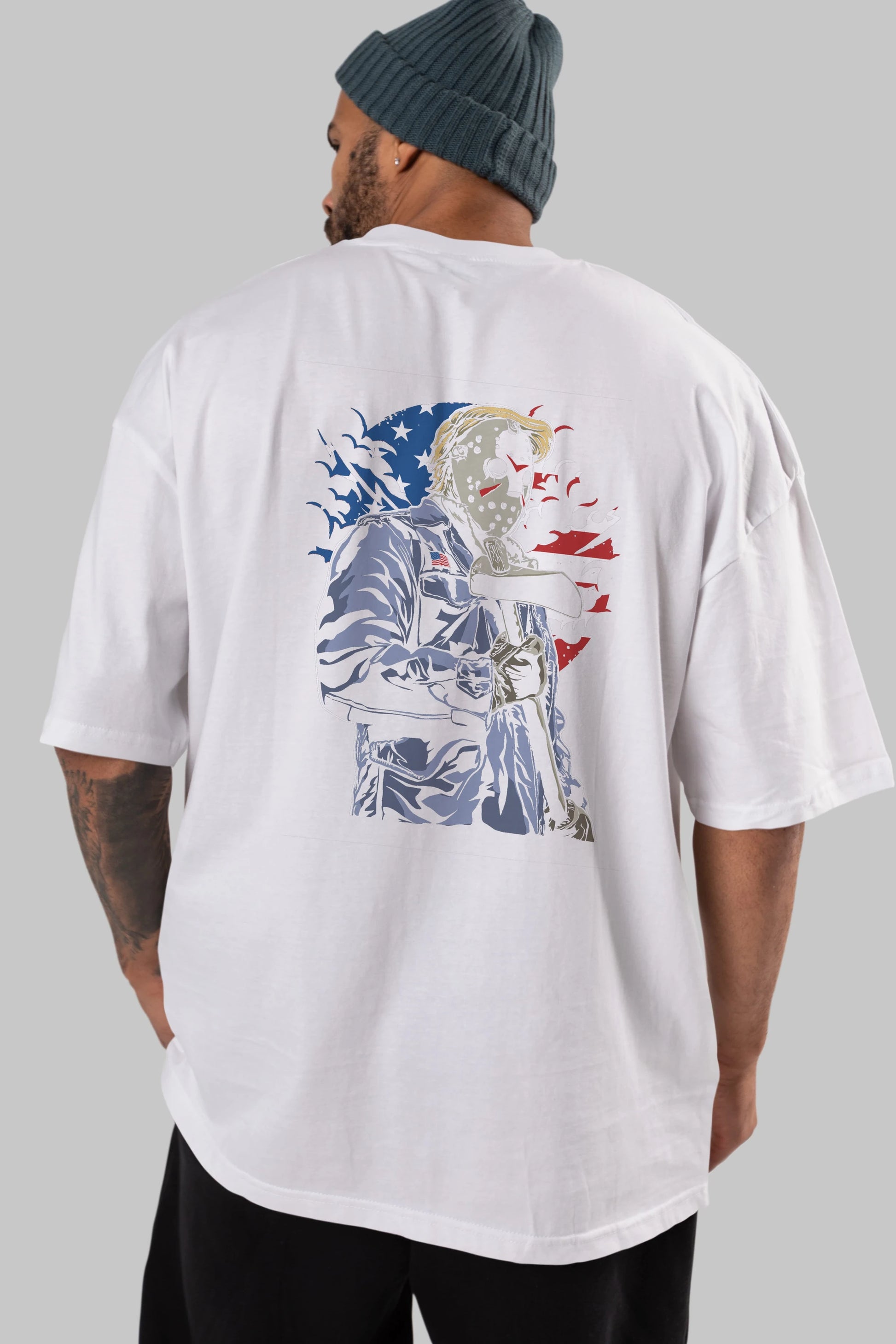 American Killer Arka Baskılı Oversize t-shirt Erkek Kadın Unisex %100 Pamuk