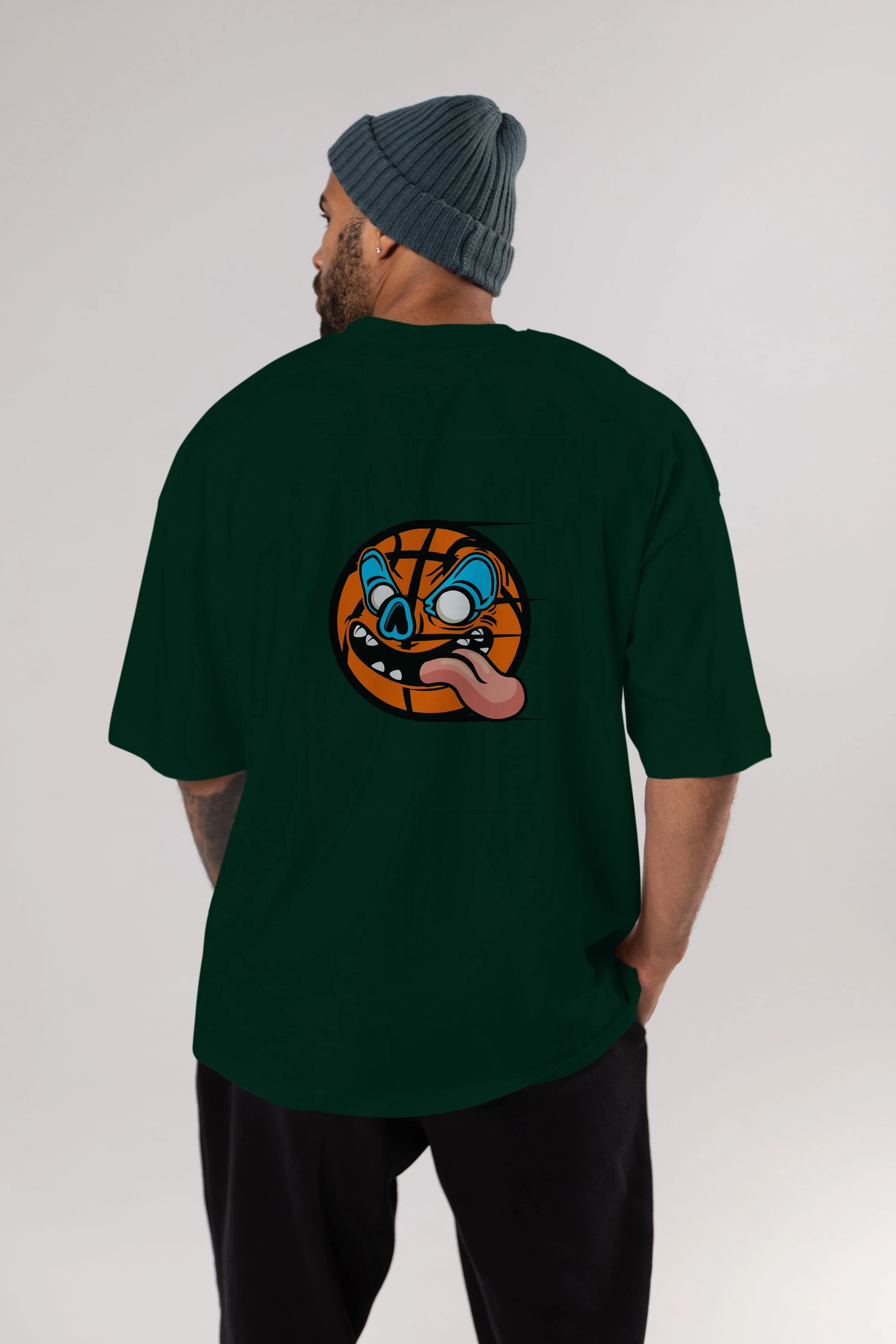 Basketball Arka Baskılı Oversize t-shirt Erkek Kadın Unisex %100 Pamuk tişort