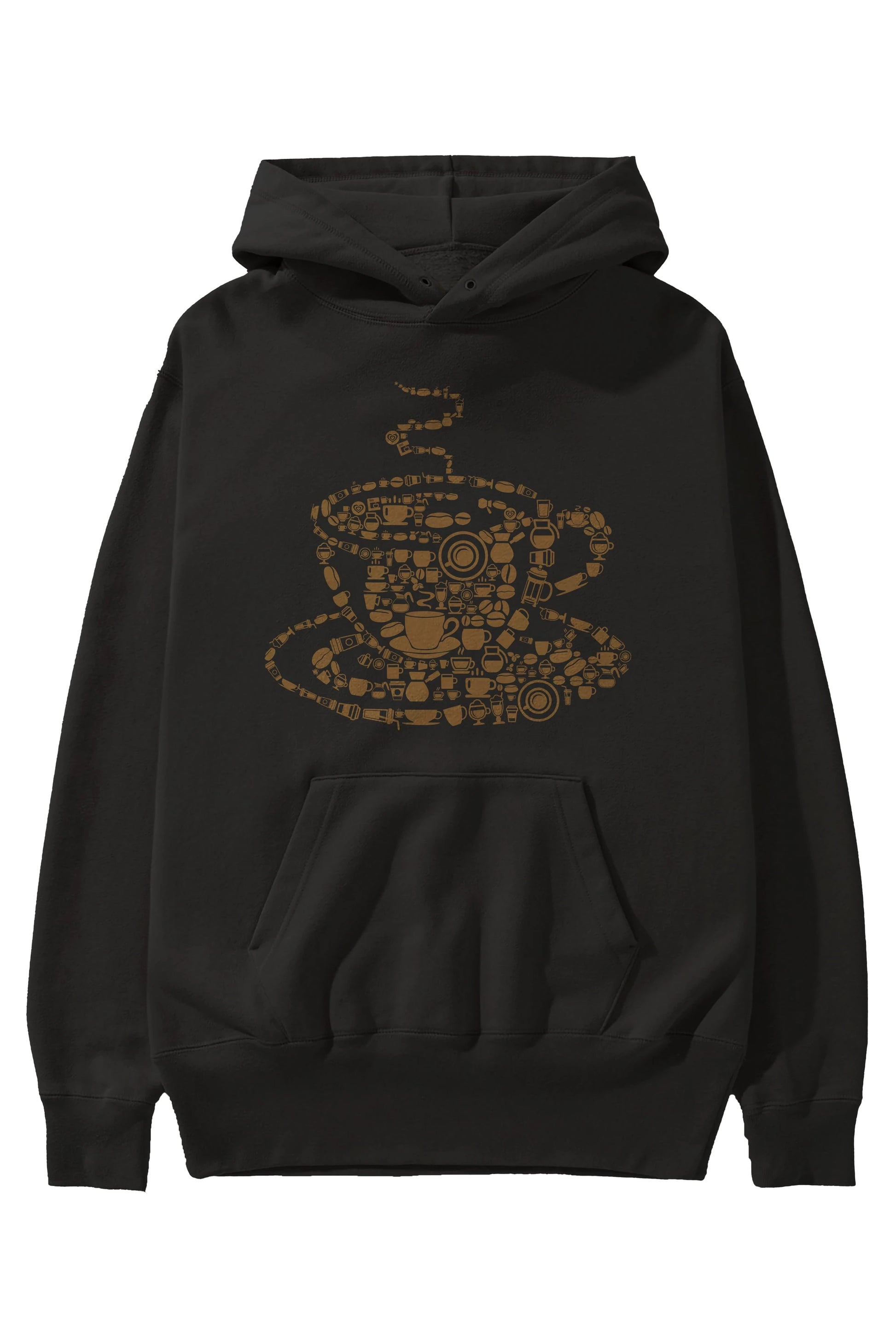 Coffee Ön Baskılı Hoodie Oversize Kapüşonlu Sweatshirt Erkek Kadın Unisex