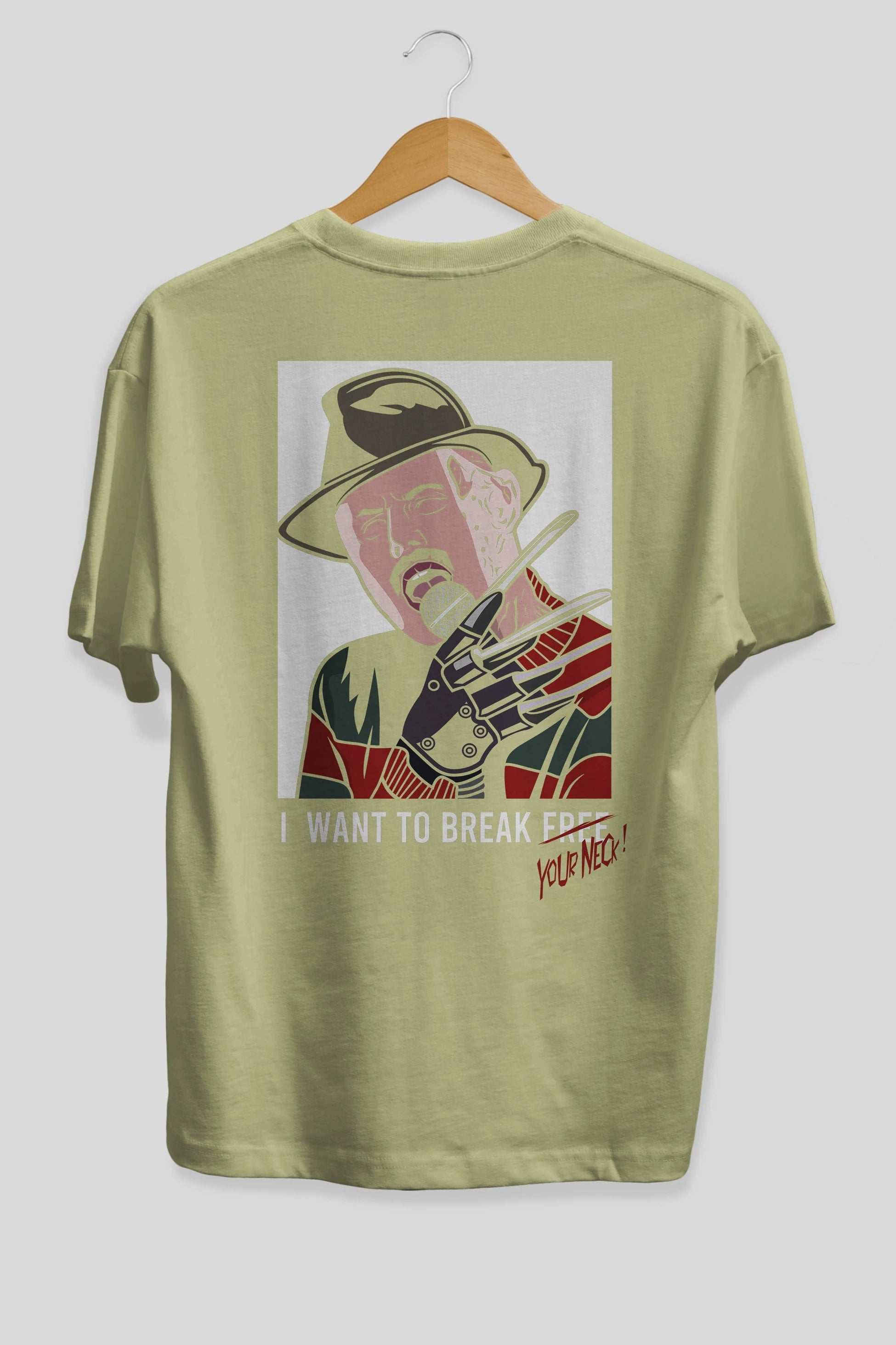 Freddy Merkrueger Arka Baskılı Oversize t-shirt Erkek Kadın Unisex %100 Pamuk tişort