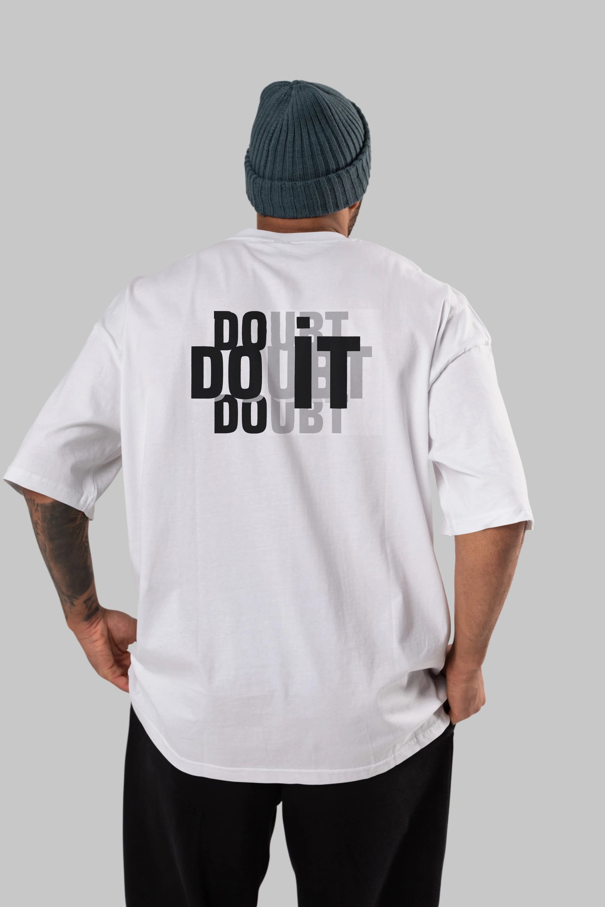 Do it Yazılı Arka Baskılı Oversize t-shirt Erkek Kadın Unisex