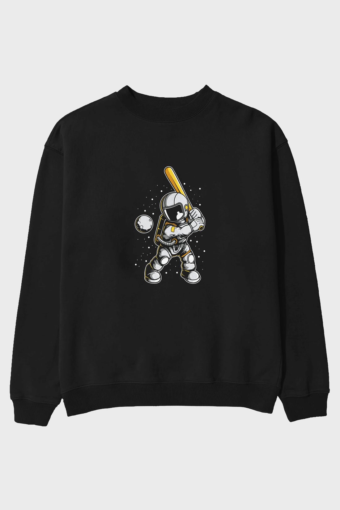 Astronaut Baseball Ön Baskılı Oversize Sweatshirt Erkek Kadın Unisex