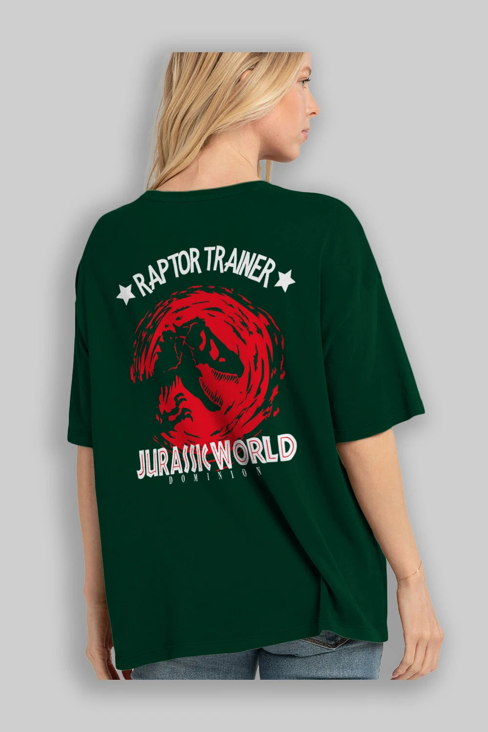 Jurassic Park (3) Arka Baskılı Oversize t-shirt Erkek Kadın Unisex %100 Pamuk Bisiklet Yaka tişort