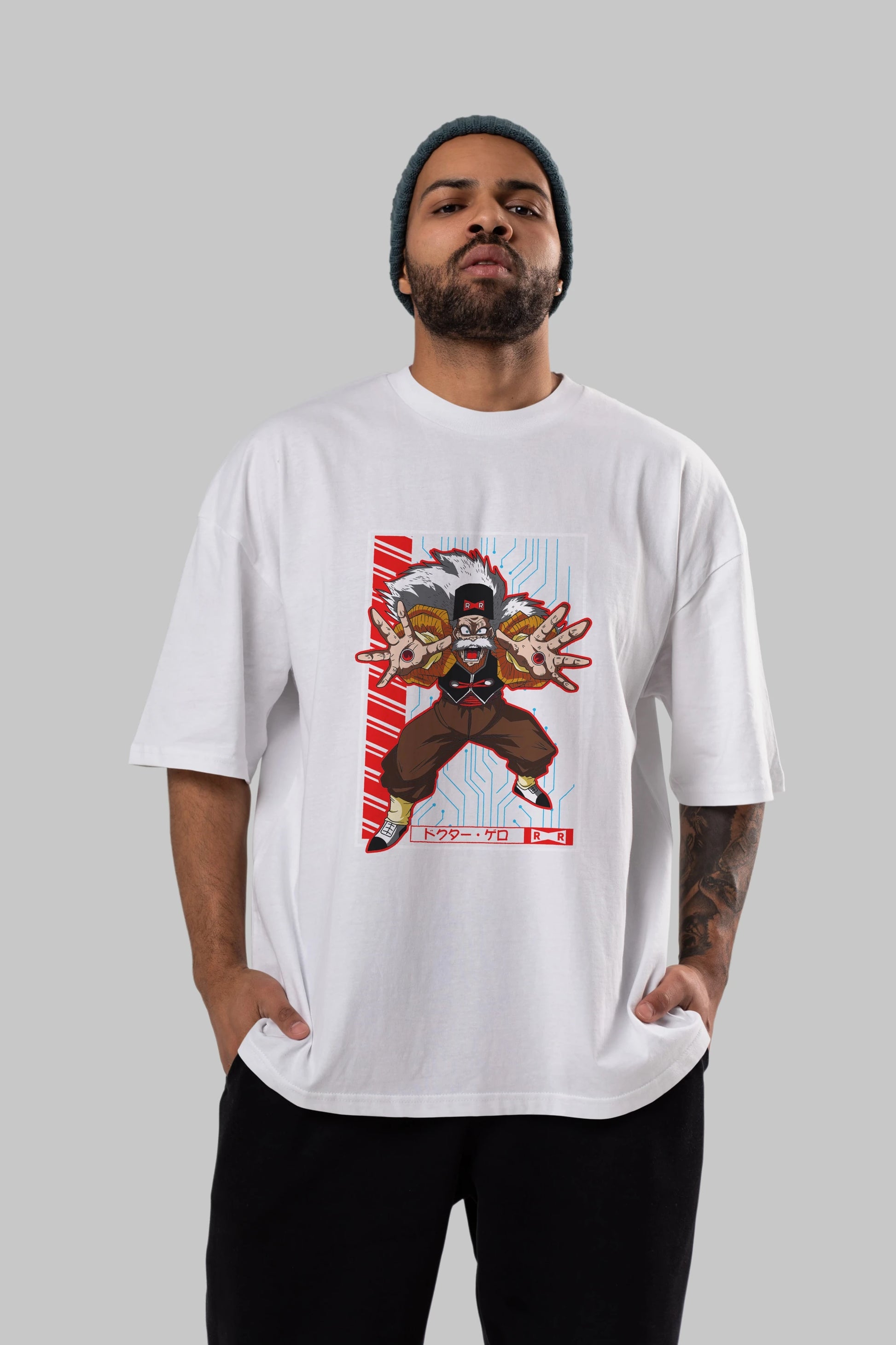 DragonBall DrMakigero Anime Ön Baskılı Oversize t-shirt %100 pamuk Erkek Kadın Unisex