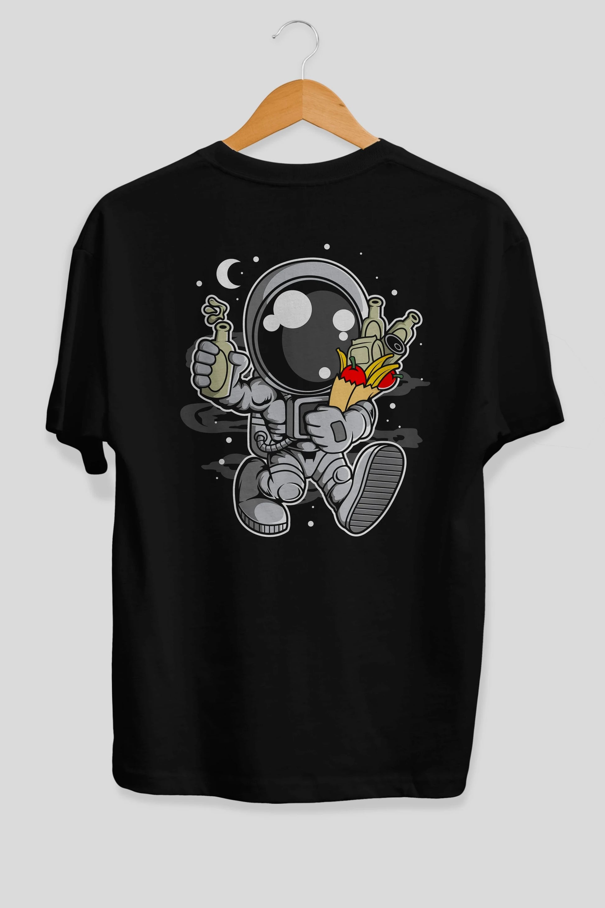 Astronaut Grochery Arka Baskılı Oversize t-shirt Erkek Kadın Unisex
