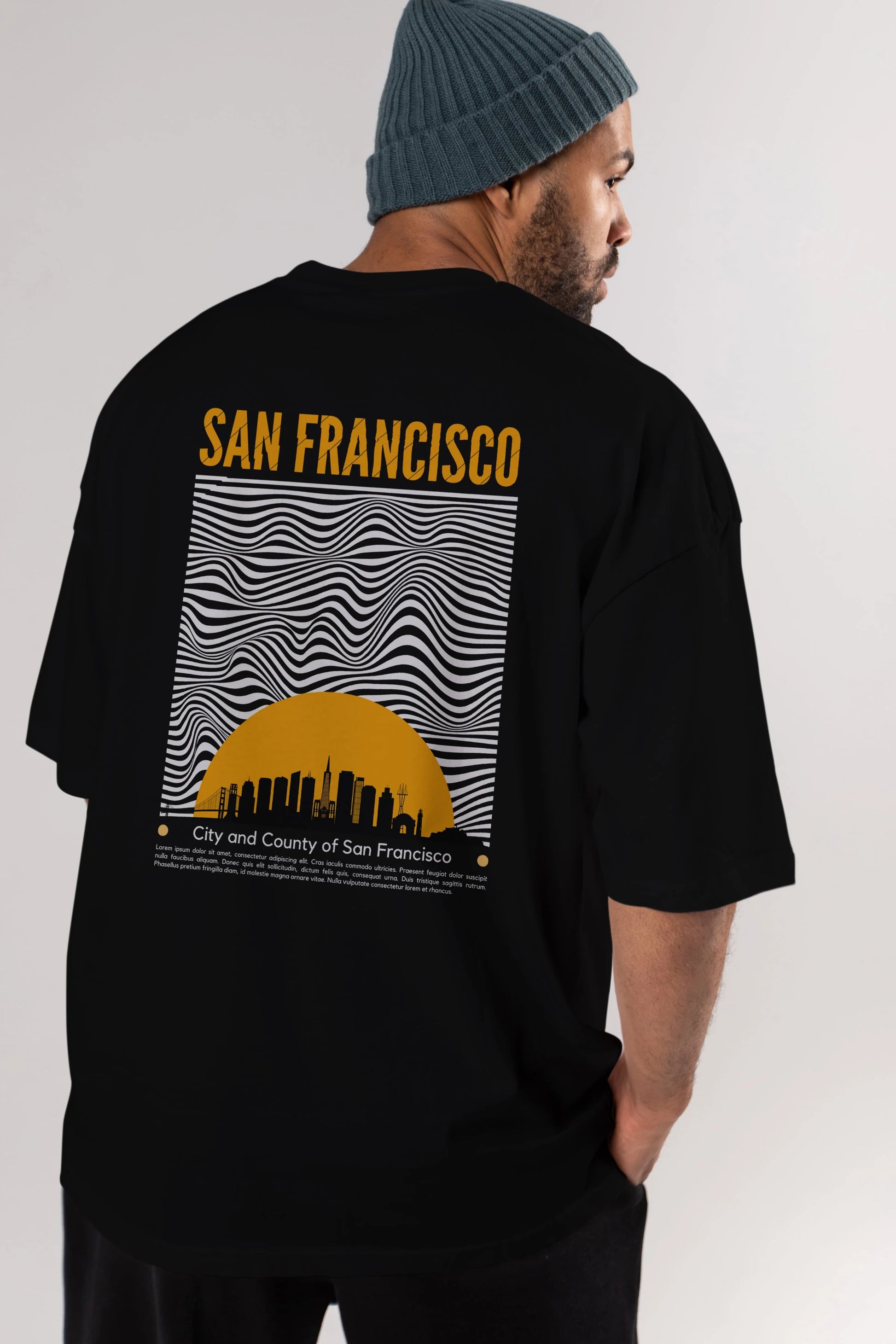 San Francisco Yazılı Arka Baskılı Oversize t-shirt Erkek Kadın Unisex