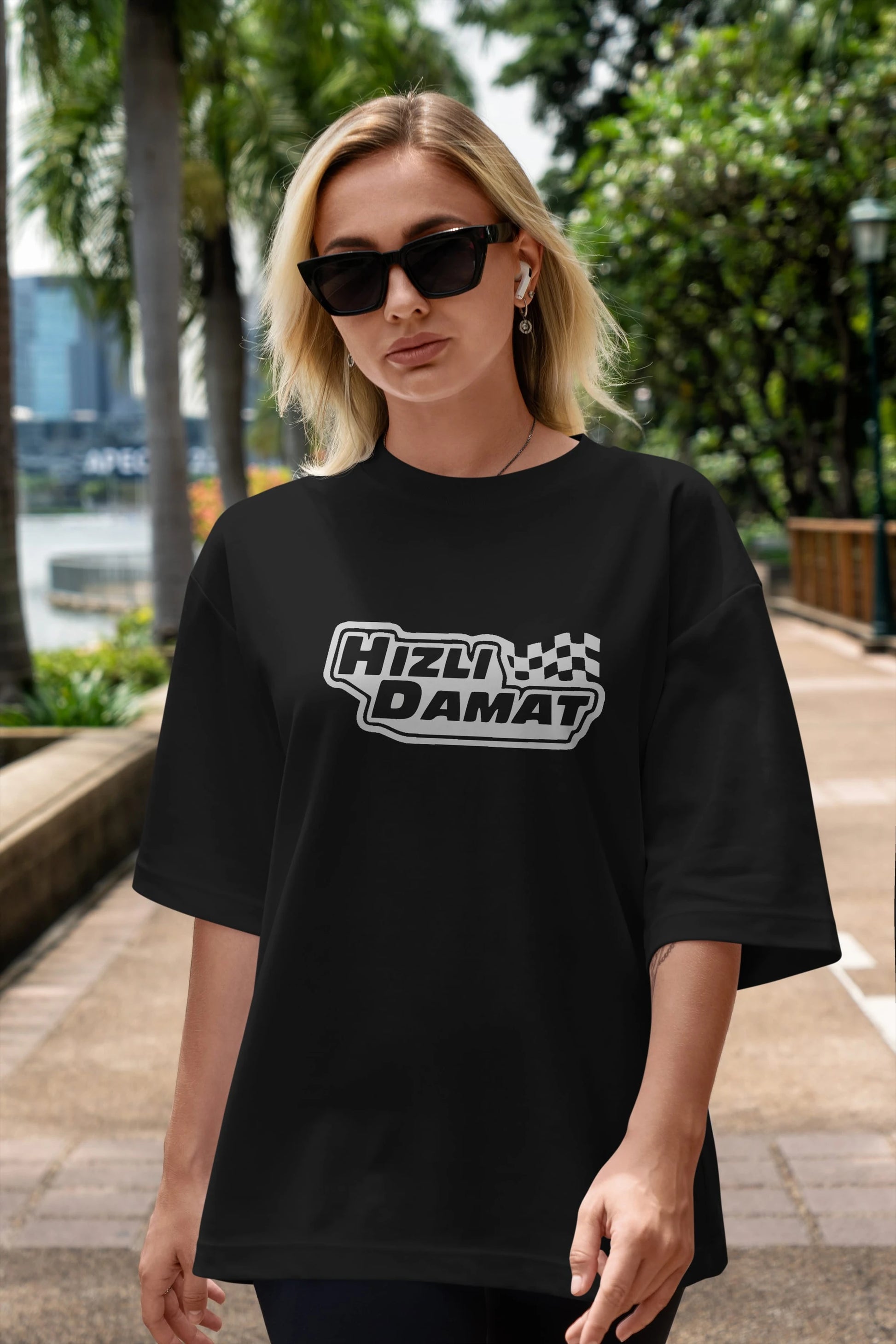 Hızlı Damat Ön Baskılı Oversize t-shirt %100 pamuk Erkek Kadın Unisex