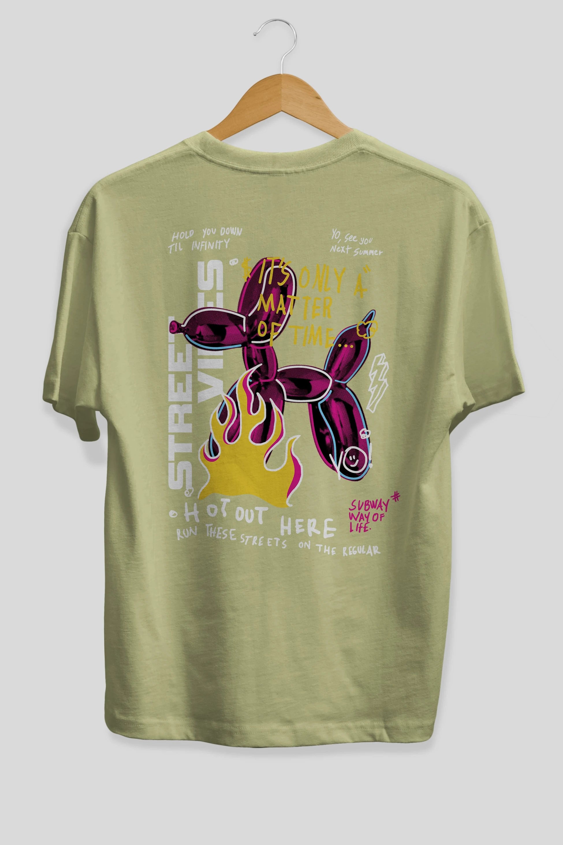 Street Vibes Arka Baskılı Oversize t-shirt Erkek Kadın Unisex