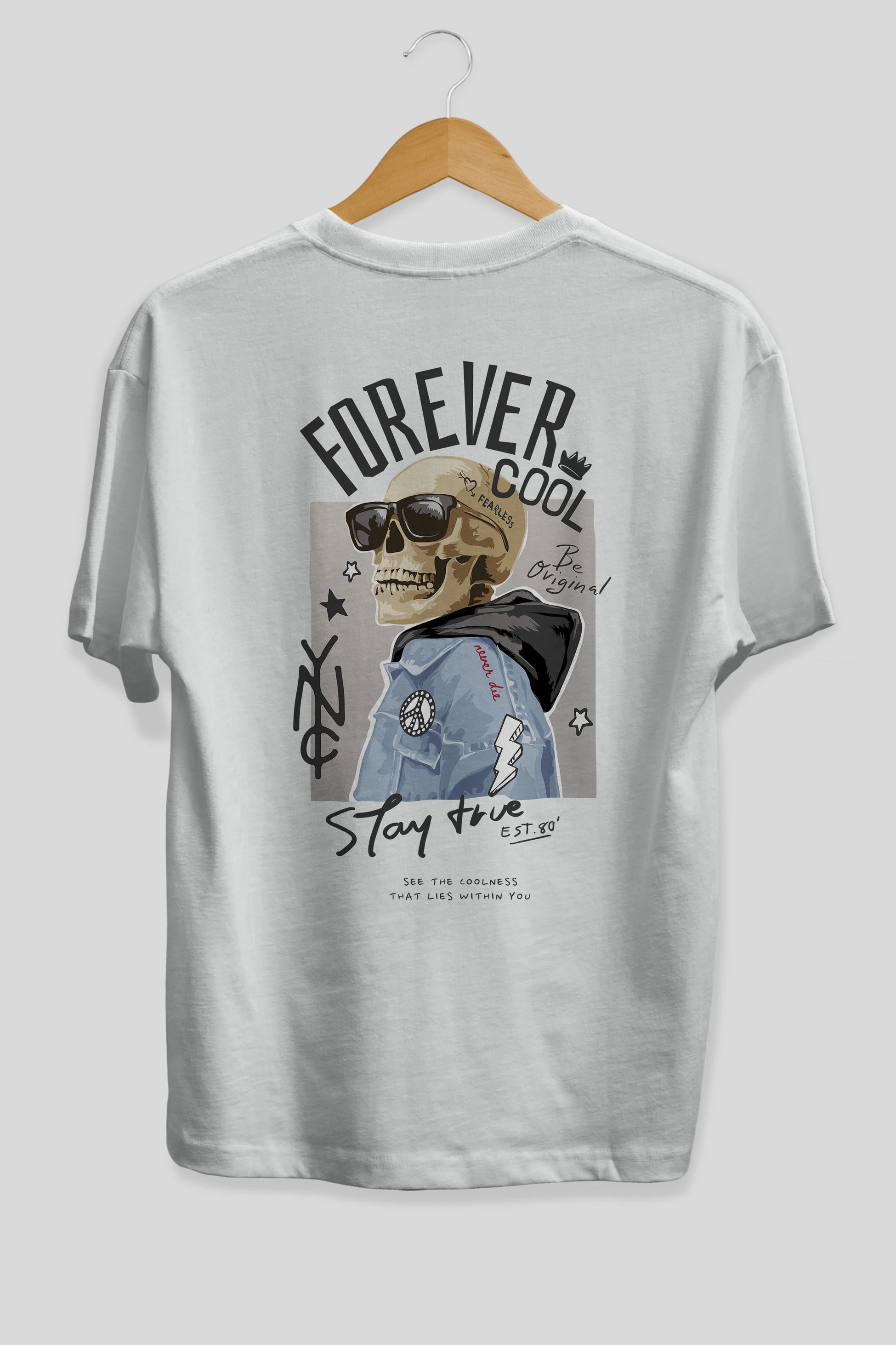 Teddy Bear Forever Cool Arka Baskılı Oversize t-shirt Erkek Kadın Unisex %100 Pamuk