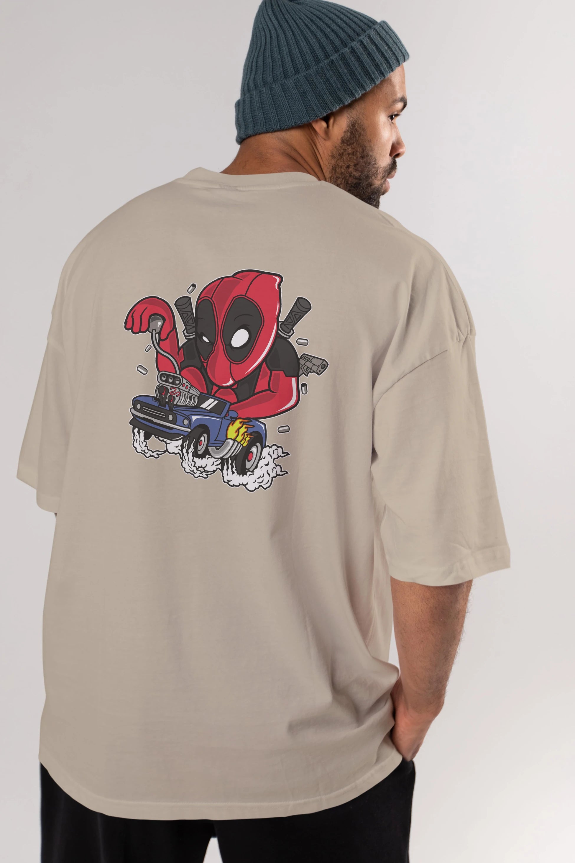 Deadpool (21) Arka Baskılı Oversize t-shirt Erkek Kadın Unisex %100 Pamuk Bisiklet Yaka tişort