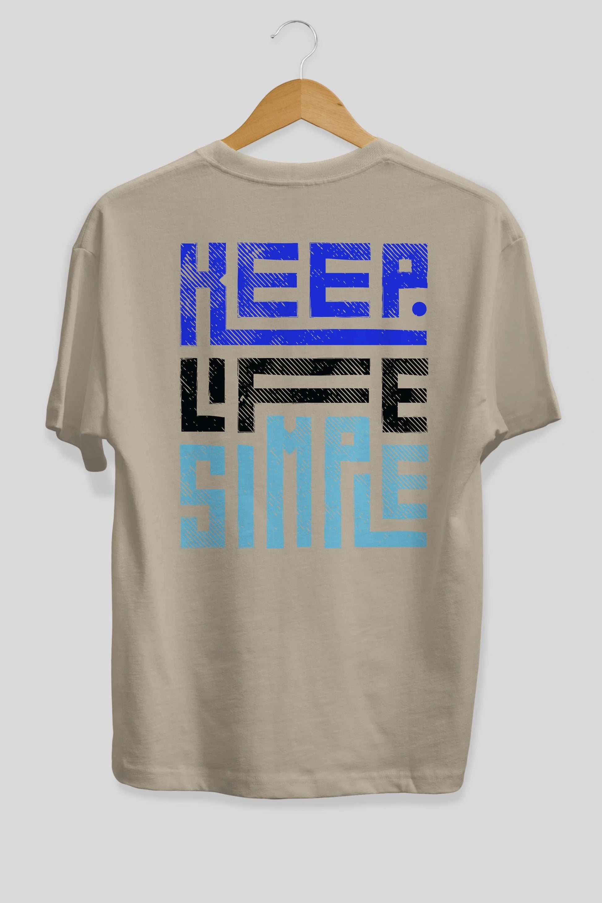 Keep Life Simple Yazılı Arka Baskılı Oversize t-shirt Erkek Kadın Unisex