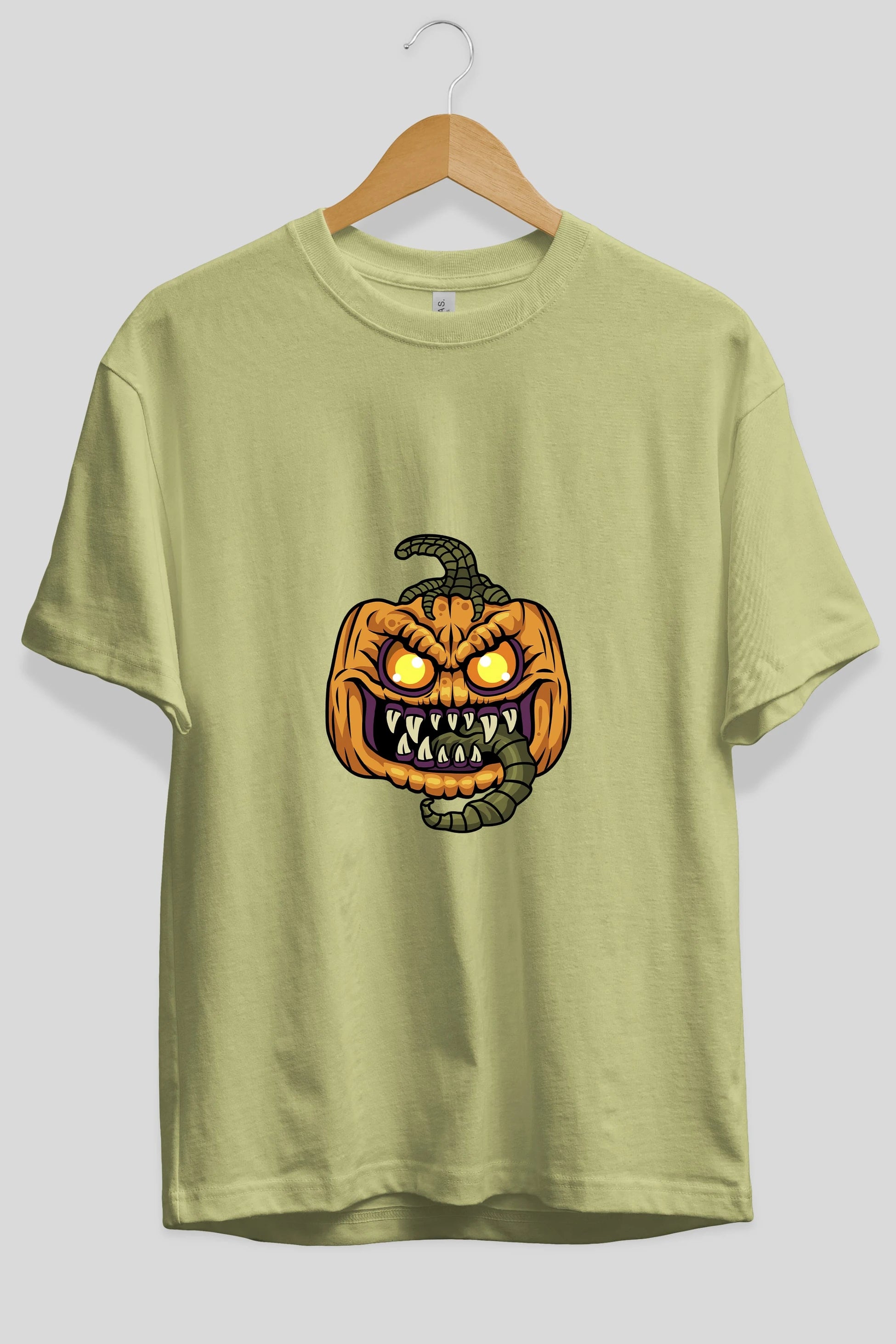 Halloween Ön Baskılı Oversize t-shirt Erkek Kadın Unisex %100 Pamuk tişort
