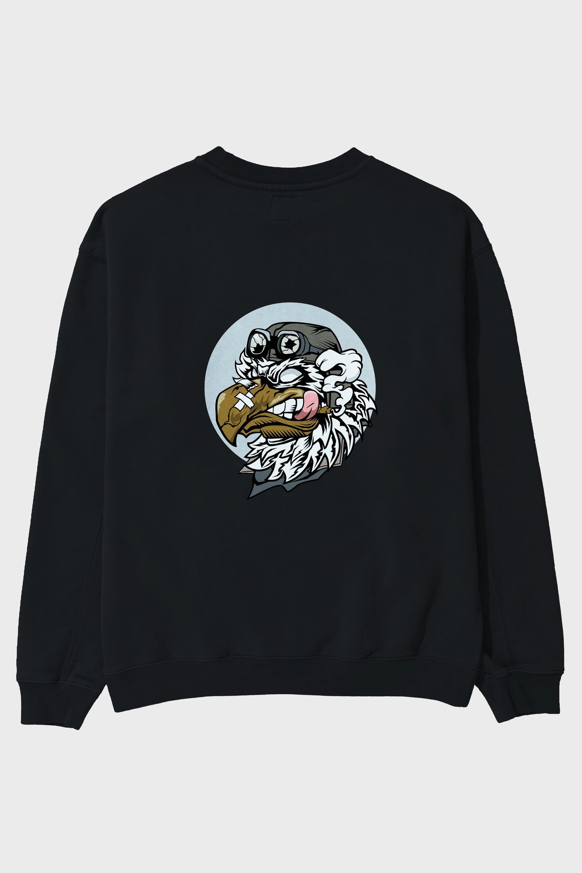 Bird Pilot Arka Baskılı Oversize Sweatshirt Erkek Kadın Unisex