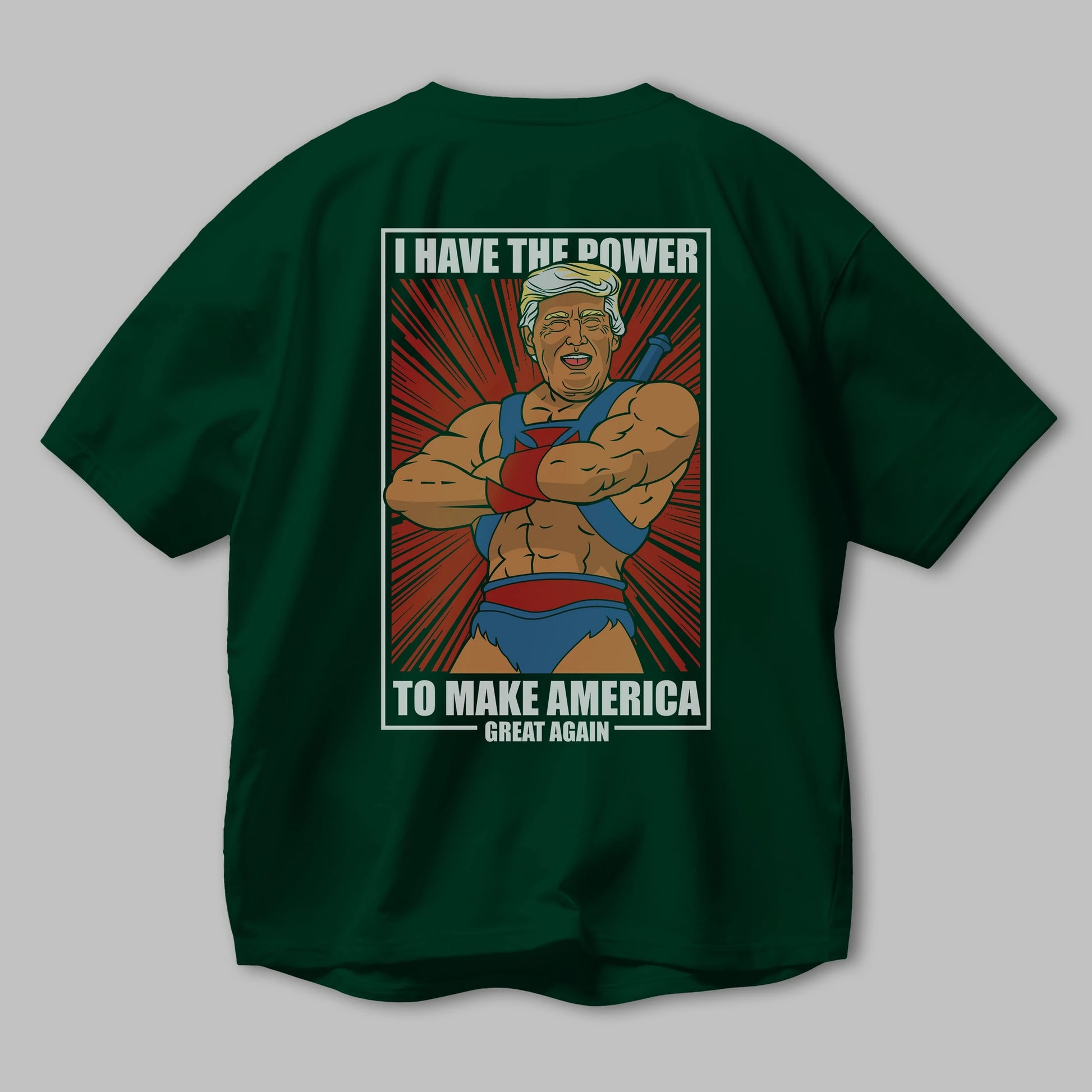 Trump Heman Arka Baskılı Oversize t-shirt Erkek Kadın Unisex %100 Pamuk tişort