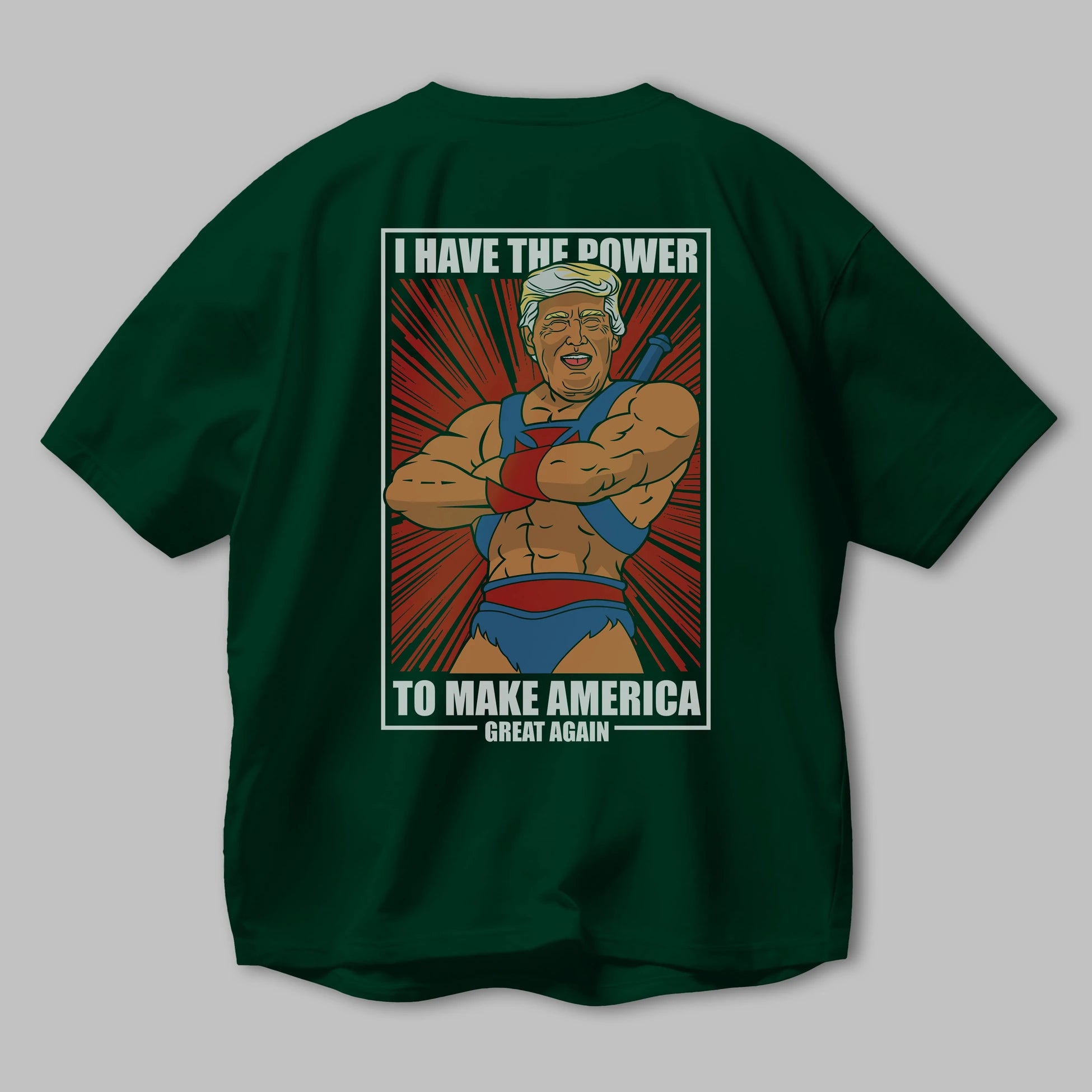 Trump Heman Arka Baskılı Oversize t-shirt Erkek Kadın Unisex %100 Pamuk tişort