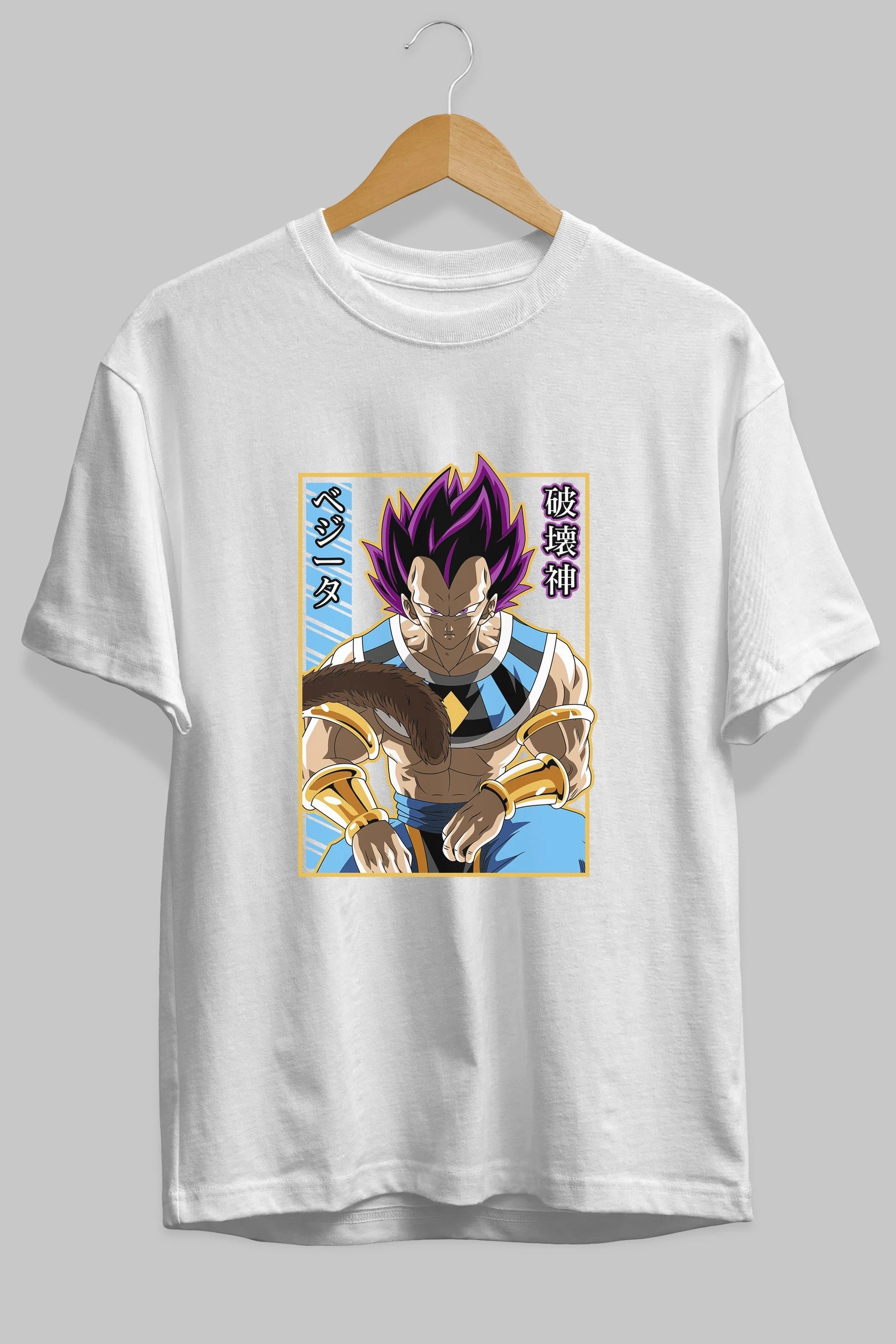 DragonBall VegetaHakaishin Anime Ön Baskılı Oversize t-shirt %100 pamuk Erkek Kadın Unisex