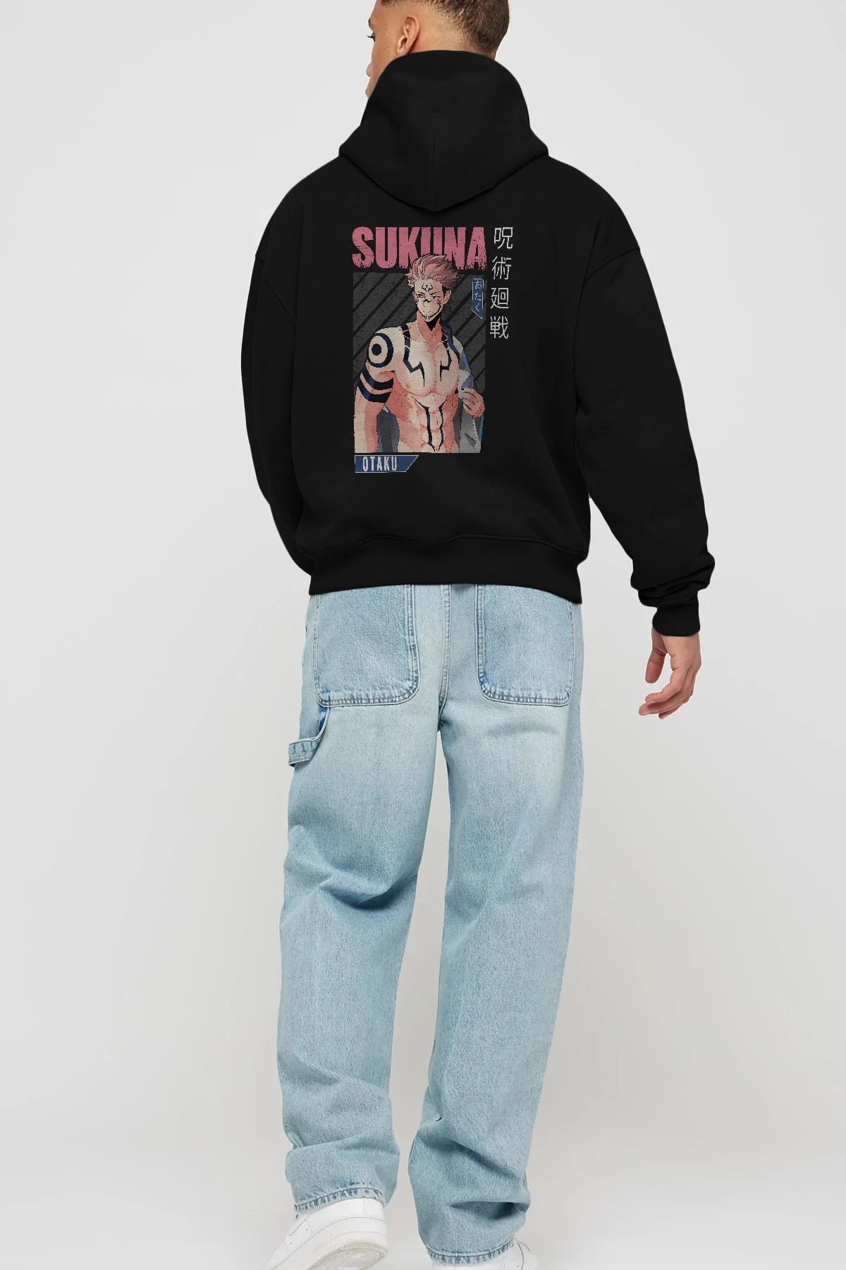 Sukuna Ryoumen 1 Anime Arka Baskılı Hoodie Oversize Kapüşonlu Sweatshirt Erkek Kadın Unisex
