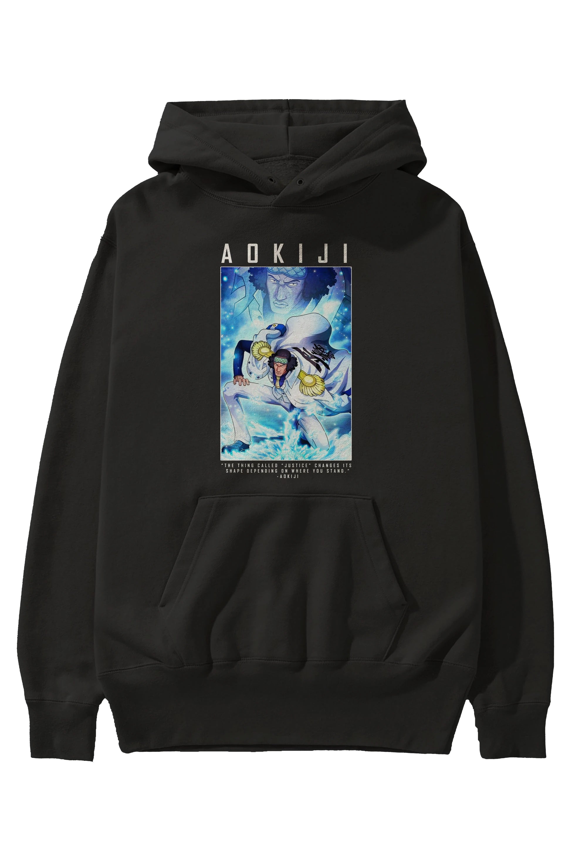Kuzan Anime Ön Baskılı Hoodie Oversize Kapüşonlu Sweatshirt Erkek Kadın Unisex