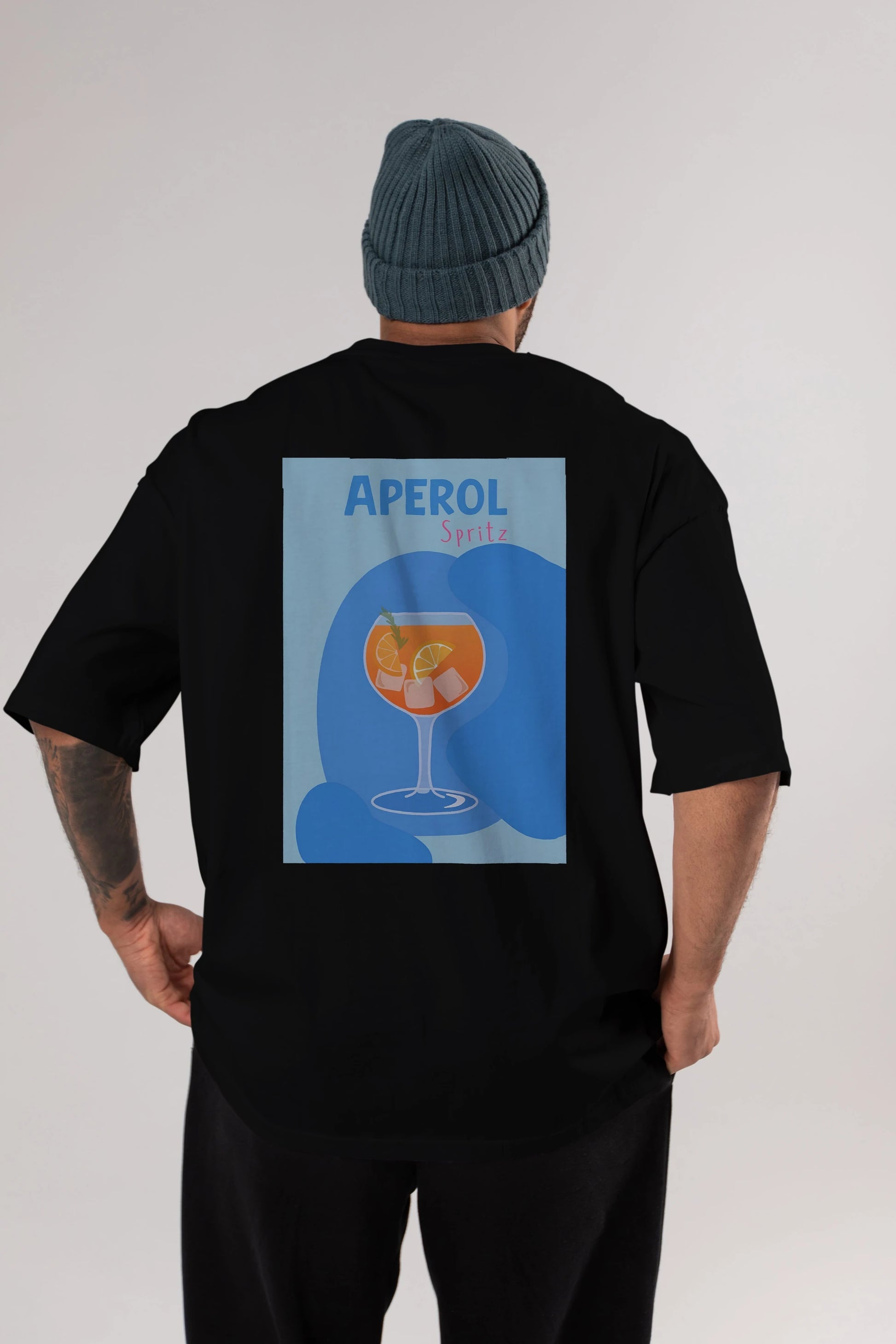 Aperol Spritz 10 Arka Baskılı Oversize t-shirt Erkek Kadın Unisex %100 Pamuk Bisiklet Yaka tişort