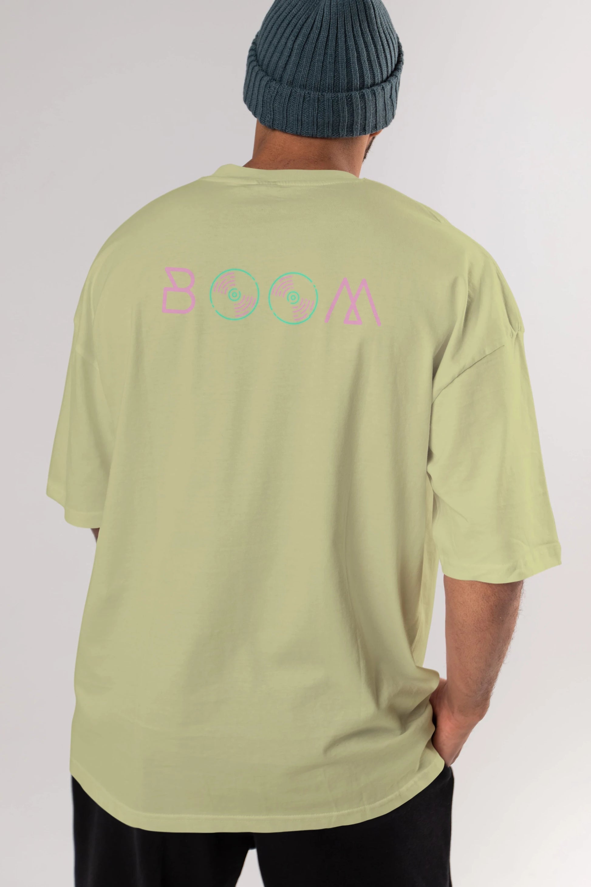Boom 2 Arka Baskılı Oversize t-shirt Erkek Kadın Unisex