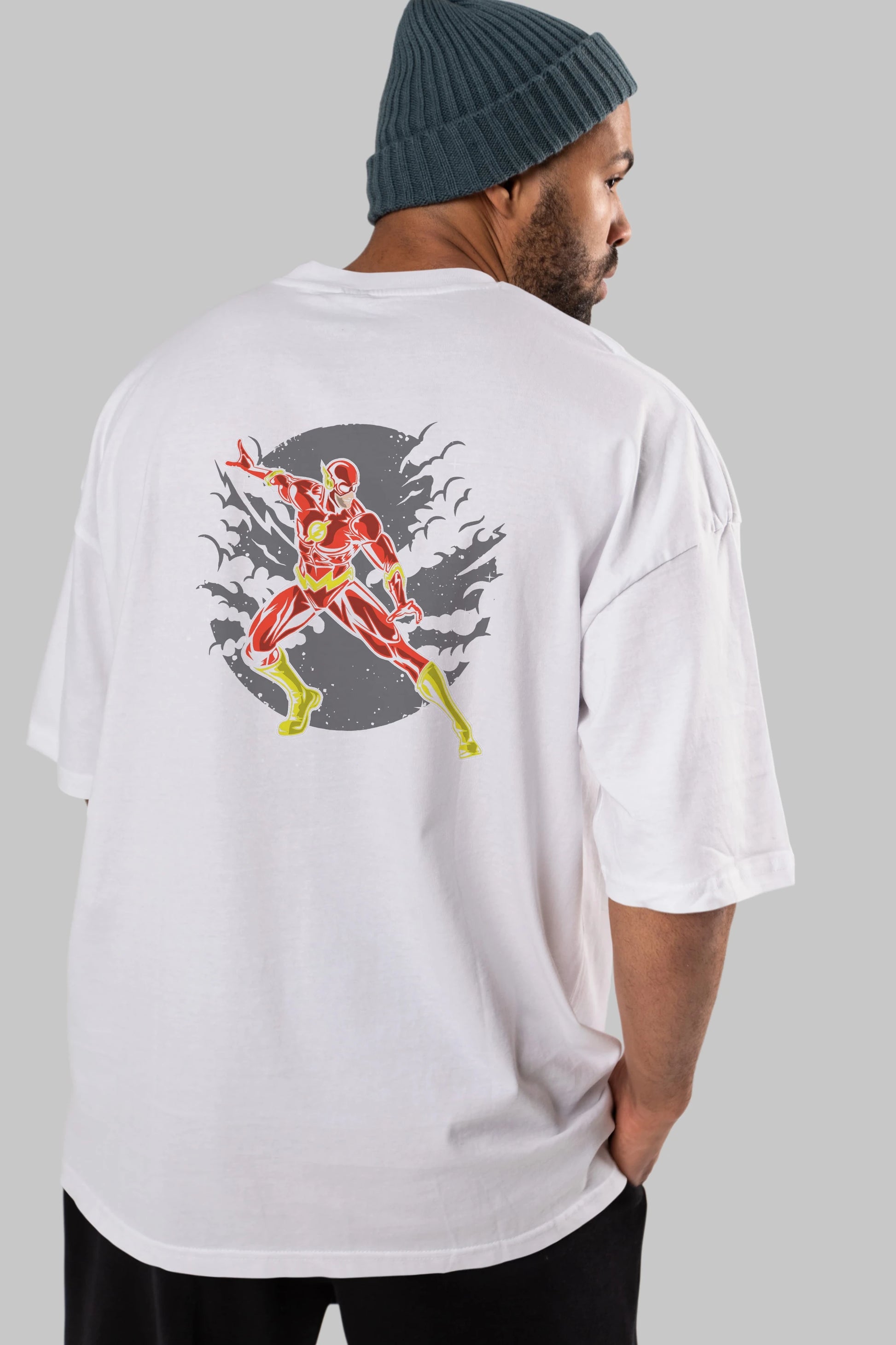 The Flash Arka Baskılı Oversize t-shirt Erkek Kadın Unisex %100 Pamuk
