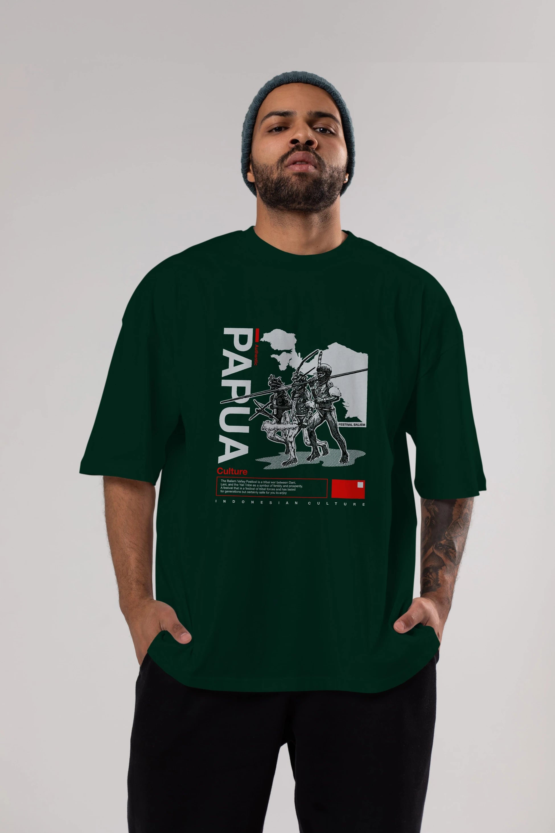 Papua Culture Ön Baskılı Oversize t-shirt Erkek Kadın Unisex
