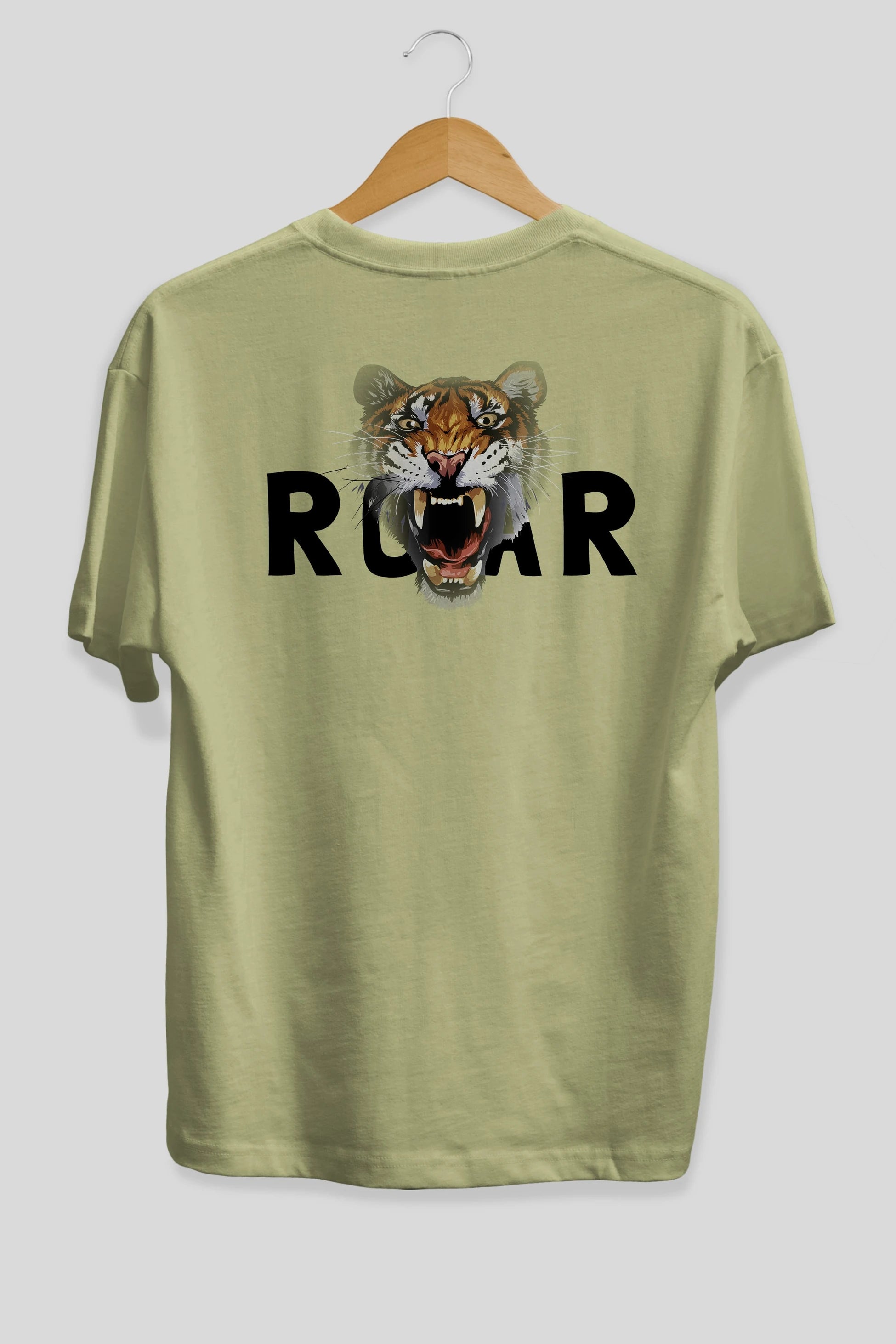 Teddy Bear Roar Arka Baskılı Oversize t-shirt Erkek Kadın Unisex %100 Pamuk