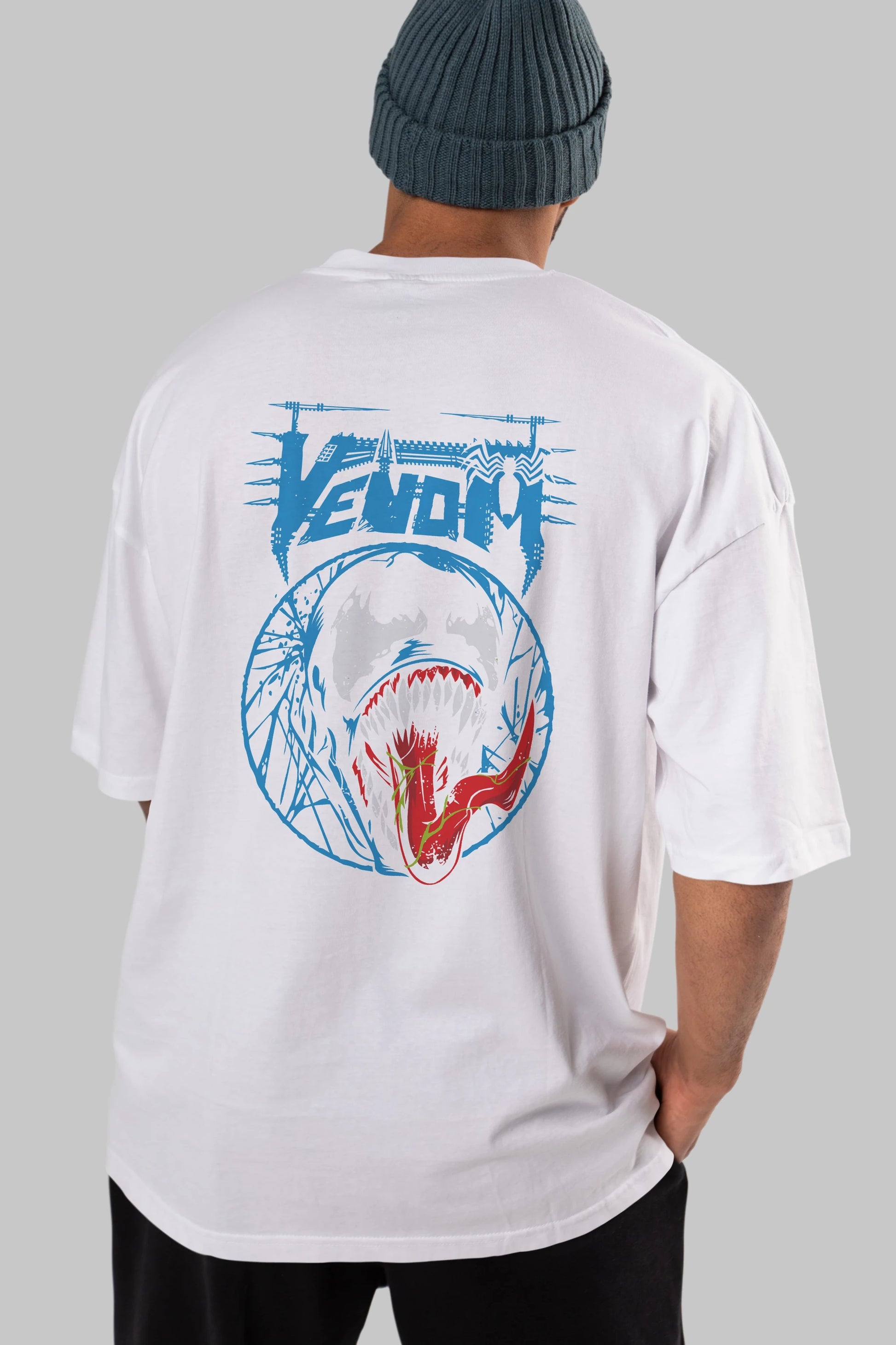 Venom (23) Arka Baskılı Oversize t-shirt Erkek Kadın Unisex %100 Pamuk Bisiklet Yaka tişort