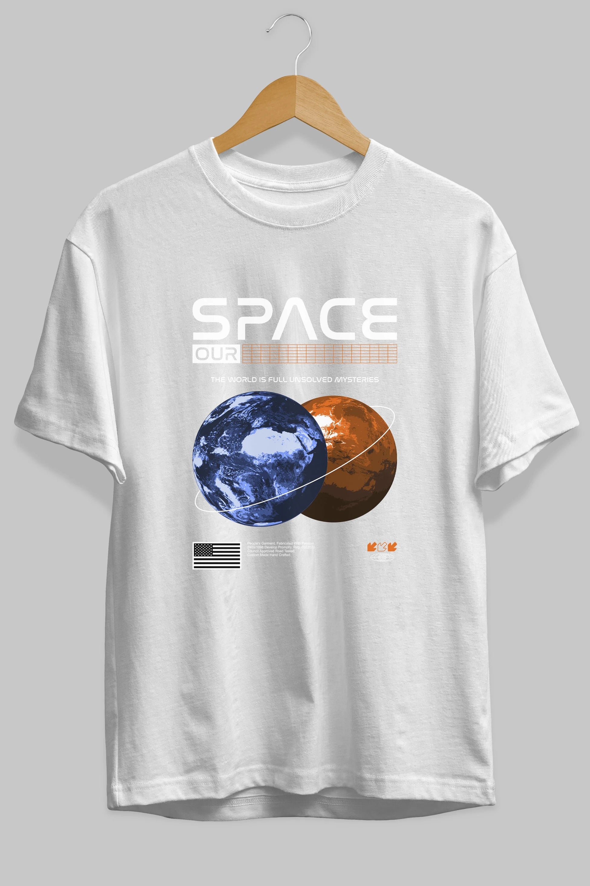 Space Our Ön Baskılı Oversize t-shirt Erkek Kadın Unisex