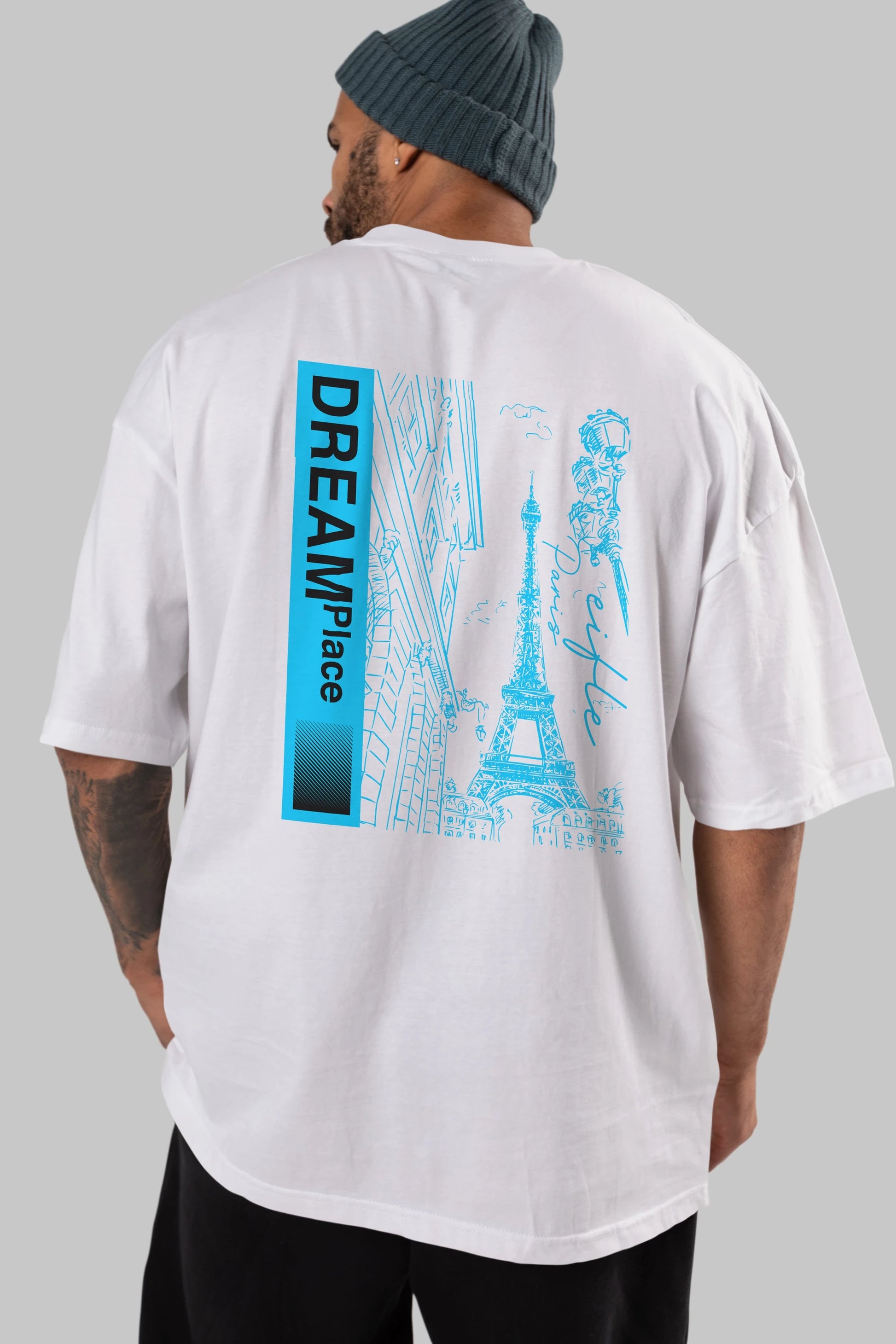 Dream Place Arka Baskılı Oversize t-shirt Erkek Kadın Unisex