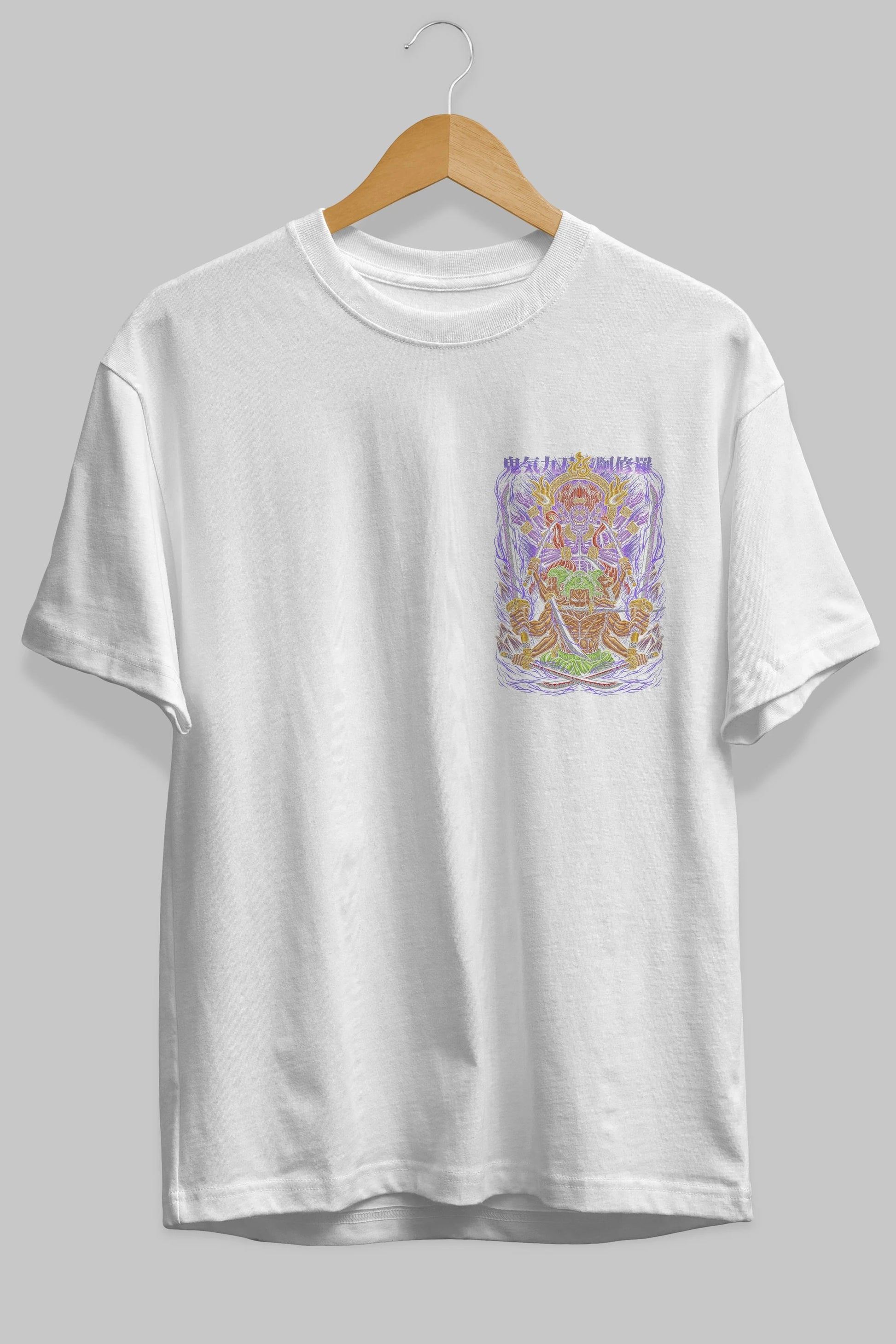RORONOA ZORO 2 Ön Sol Baskılı Oversize t-shirt Erkek Kadın Unisex %100 Pamuk Bisiklet Yaka tişort