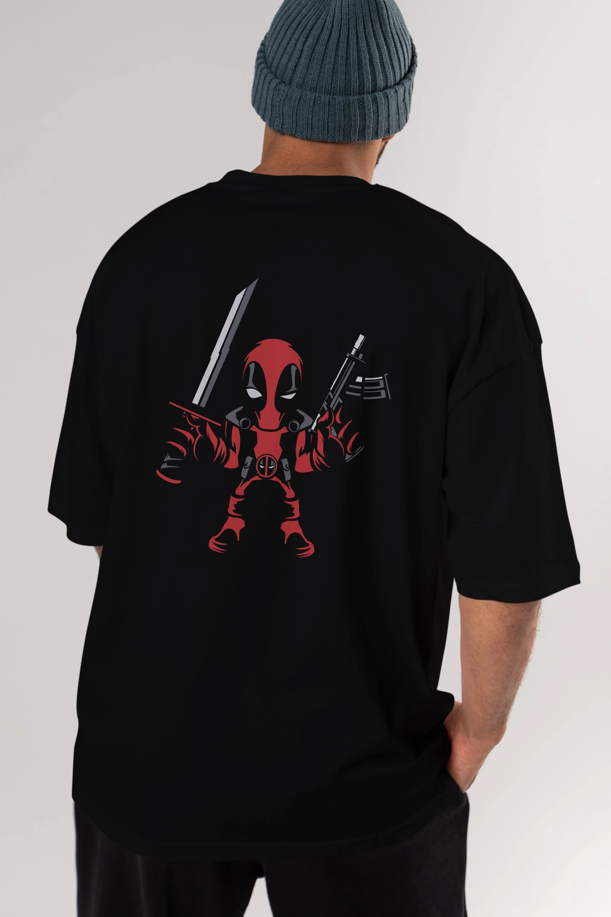Deadpool (11) Arka Baskılı Oversize t-shirt Erkek Kadın Unisex %100 Pamuk Bisiklet Yaka tişort