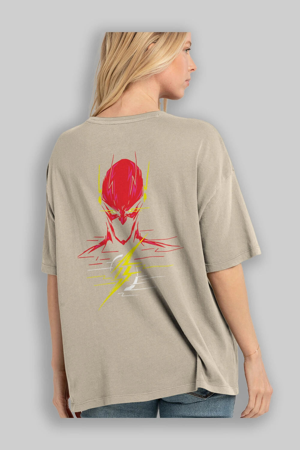 Flash Avengers (2) Arka Baskılı Oversize t-shirt Erkek Kadın Unisex %100 Pamuk Bisiklet Yaka tişort