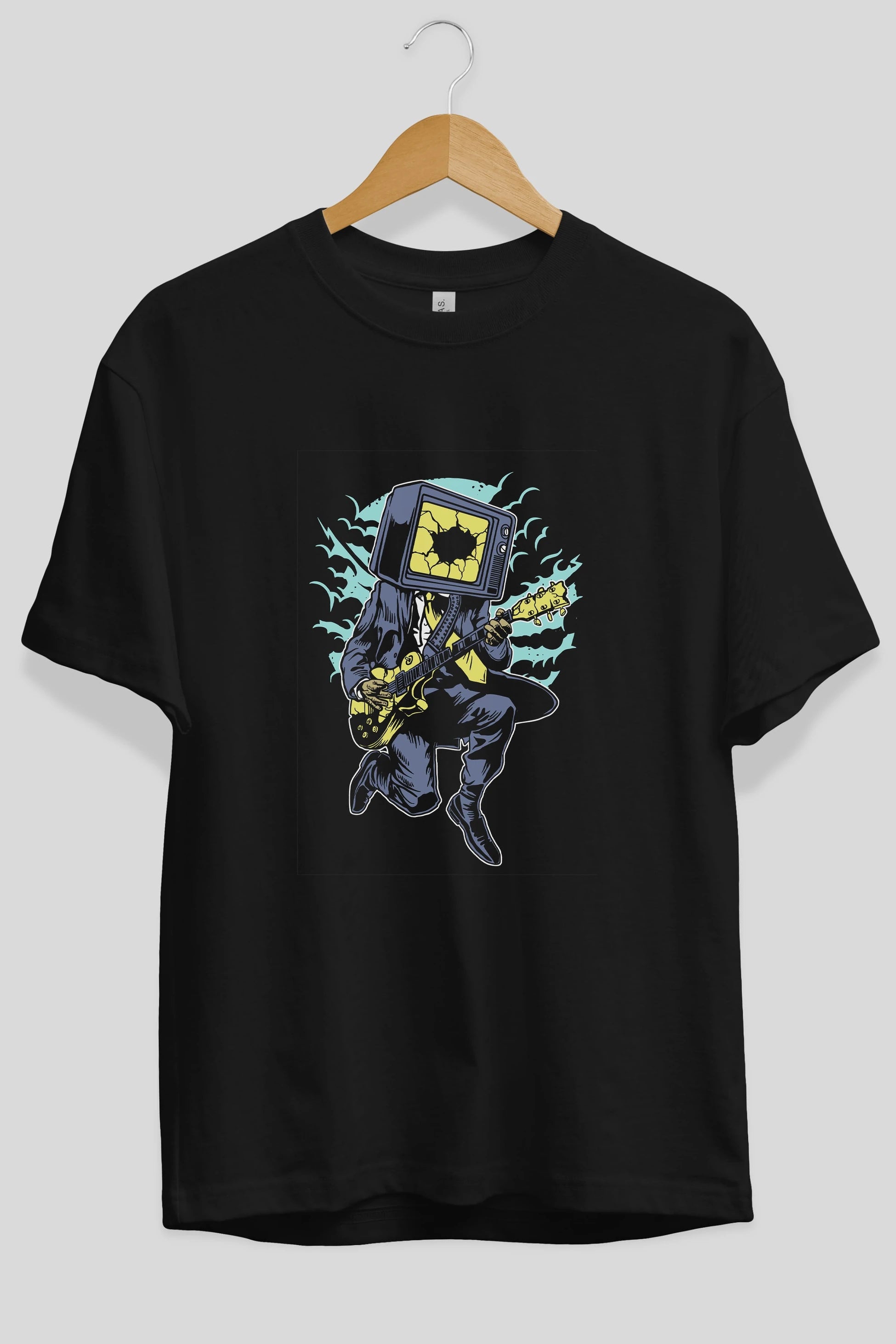 Death Rock Ön Baskılı Oversize t-shirt Erkek Kadın Unisex %100 Pamuk tişort