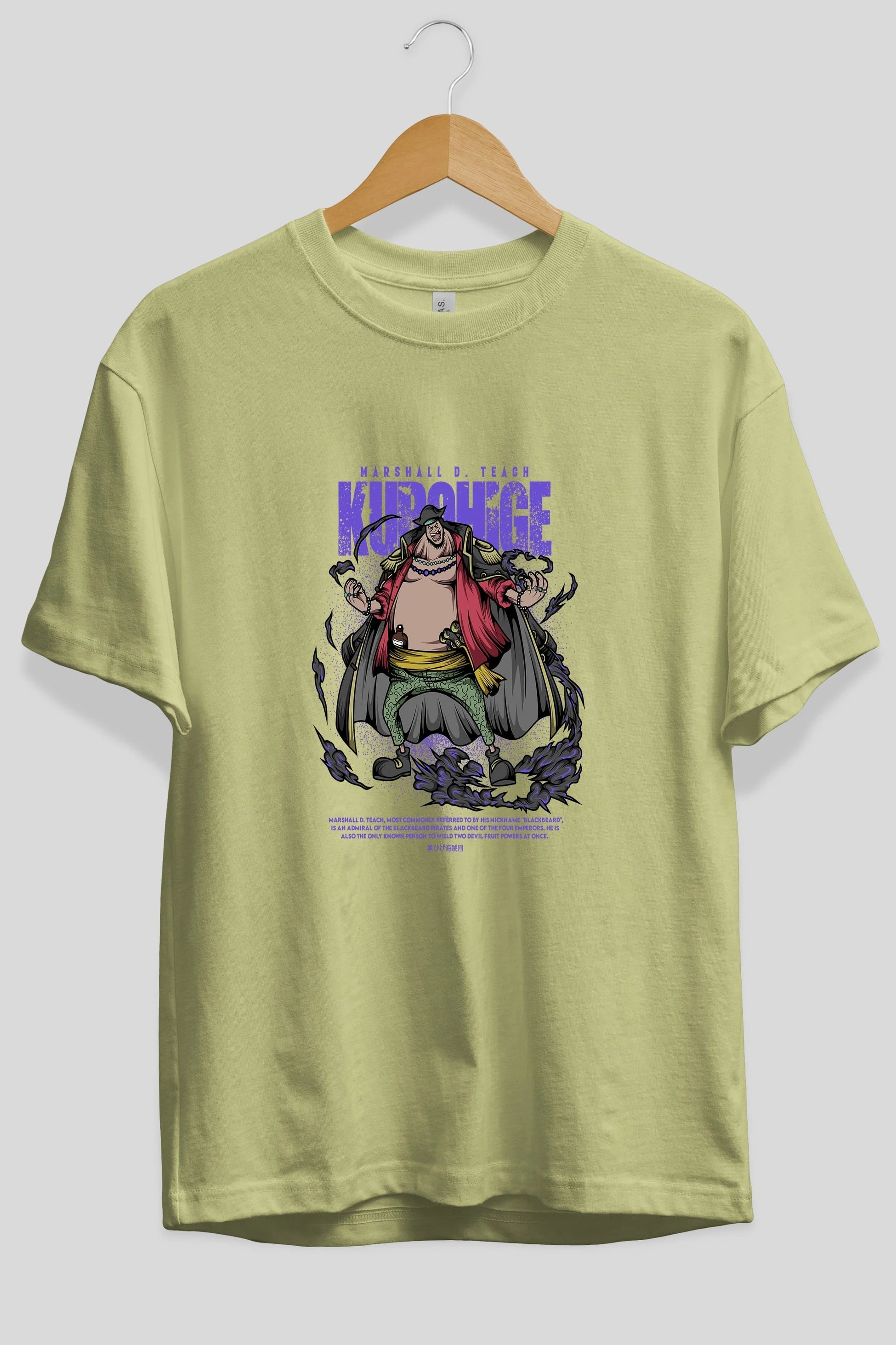 Marshall D. Teach Anime Ön Baskılı Oversize t-shirt %100 pamuk Erkek Kadın Unisex