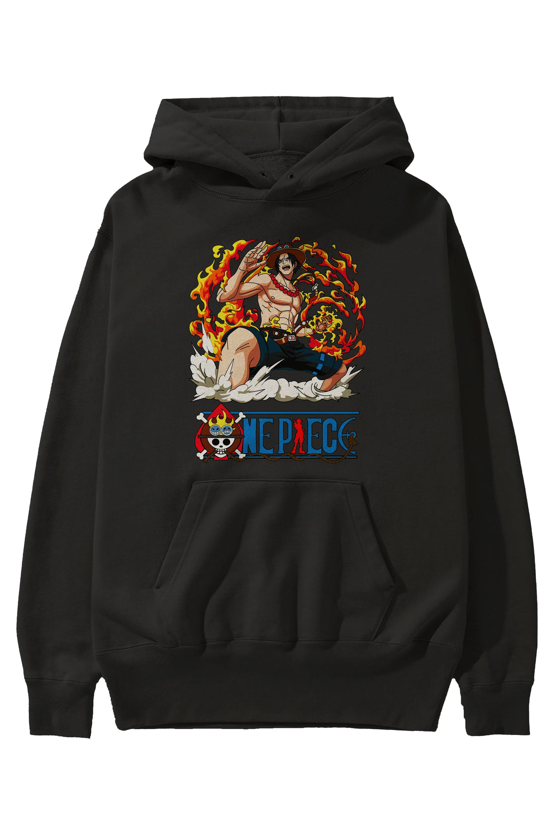 One Piece Anime Ön Baskılı Hoodie Oversize Kapüşonlu Sweatshirt Erkek Kadın Unisex
