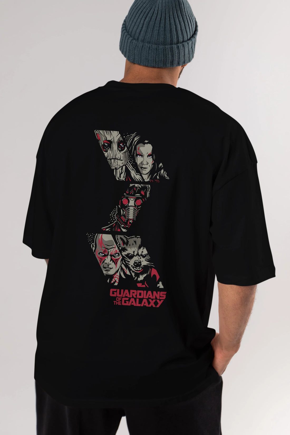 Guardians of The Galaxy (2) Arka Baskılı Oversize t-shirt Erkek Kadın Unisex %100 Pamuk Bisiklet Yaka tişort