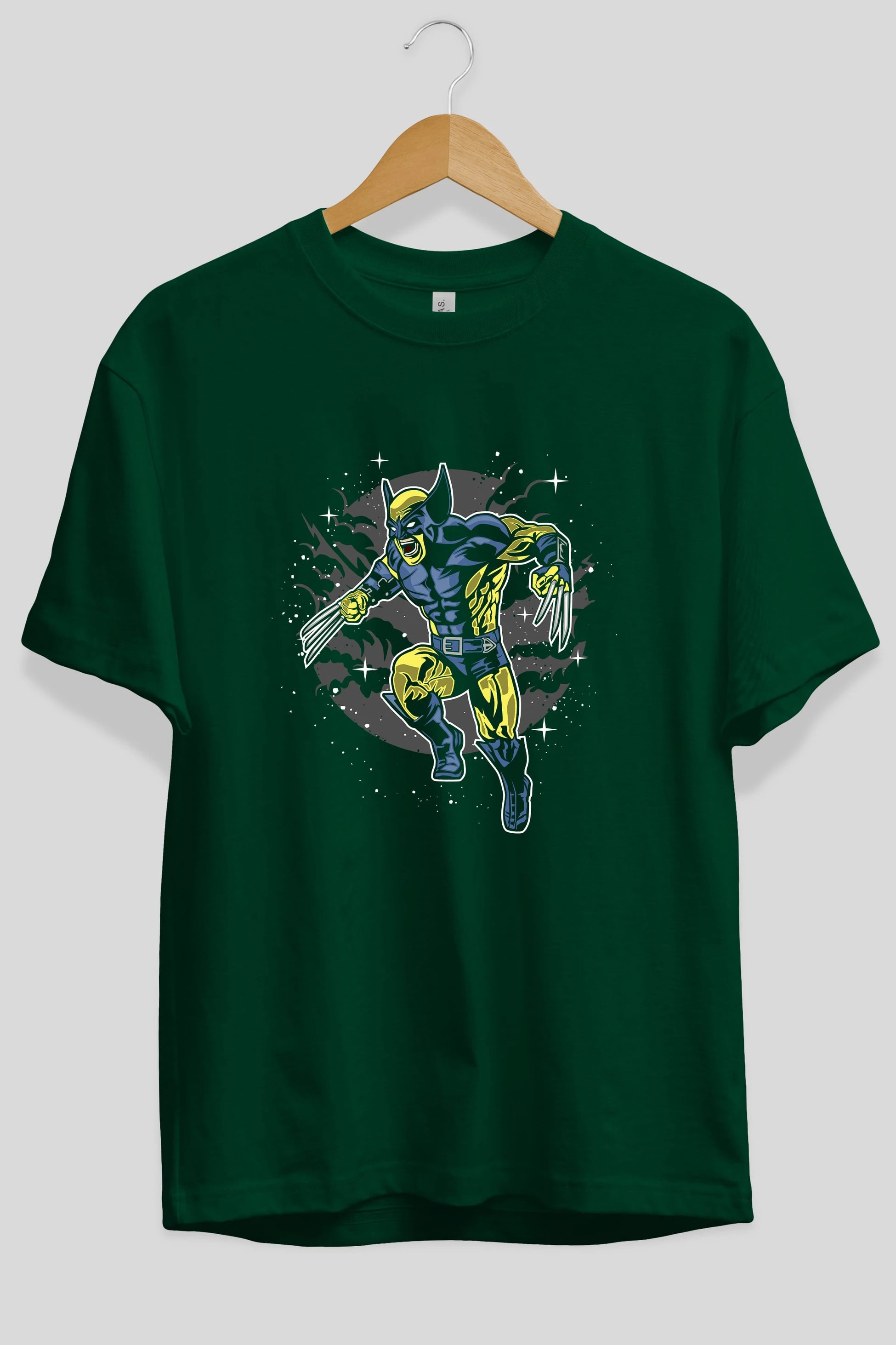 Wolverine Ön Baskılı Oversize t-shirt Erkek Kadın Unisex %100 Pamuk tişort