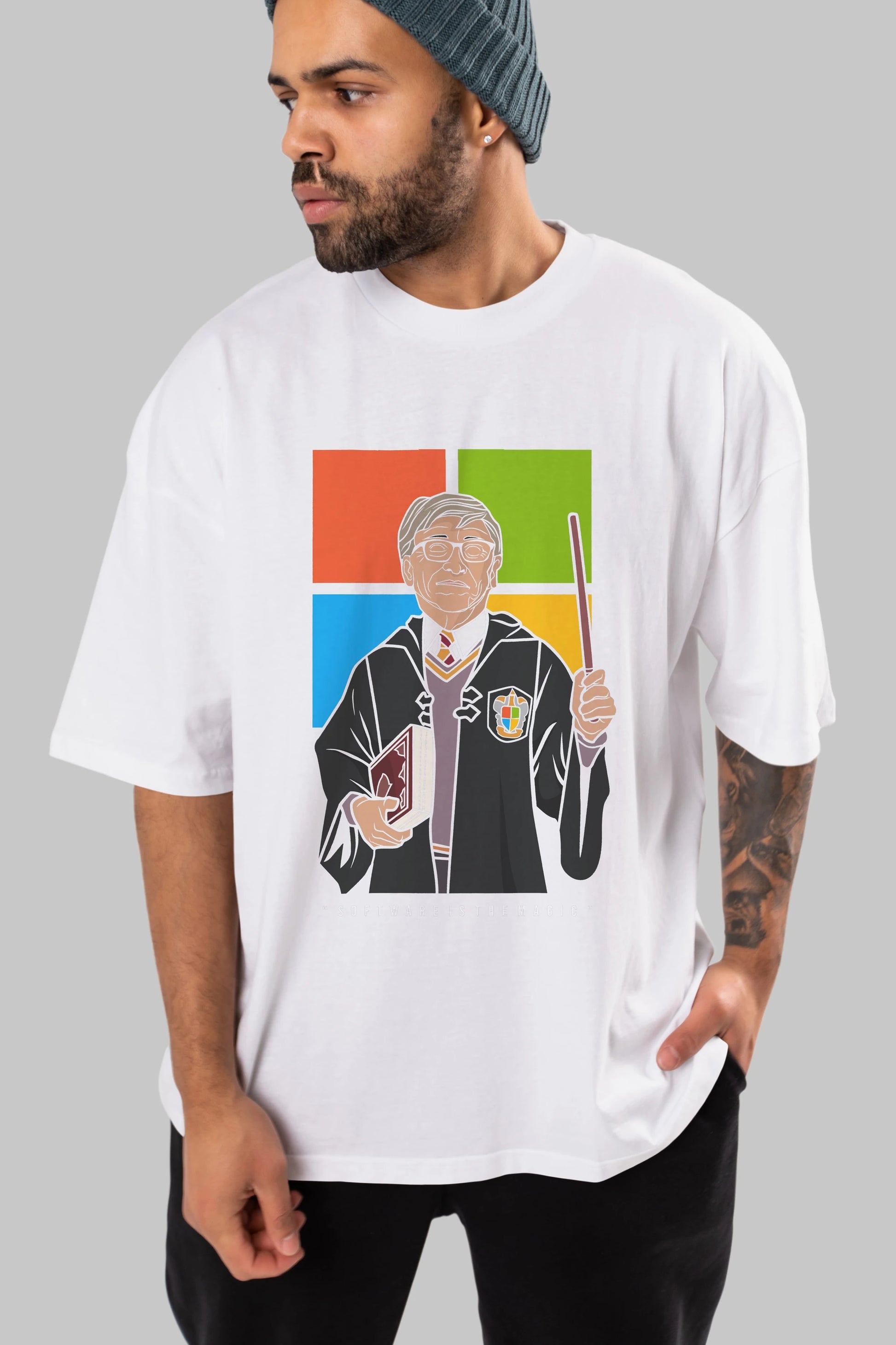 Harry Potter Gates Ön Baskılı Oversize t-shirt Erkek Kadın Unisex %100 Pamuk tişort