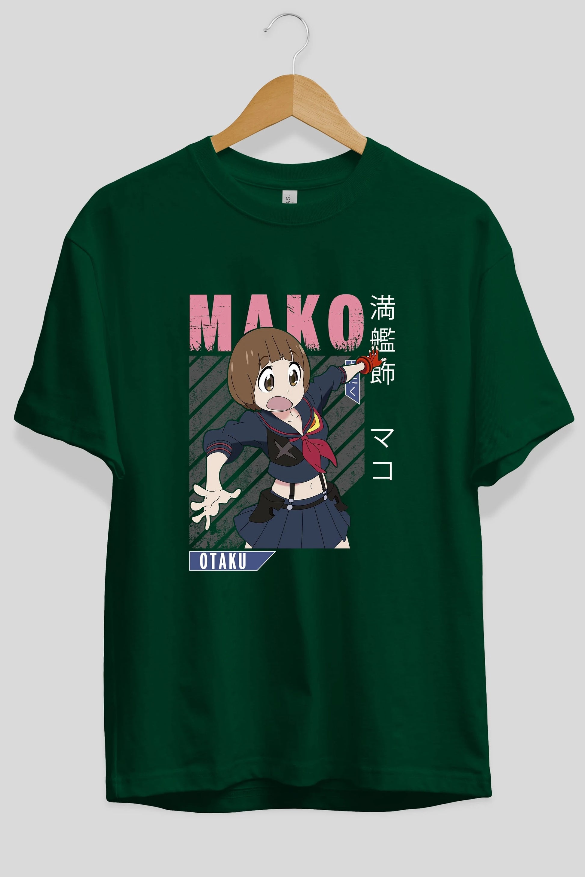Mako Mankanshoku 2 Anime Ön Baskılı Oversize t-shirt %100 pamuk Erkek Kadın Unisex