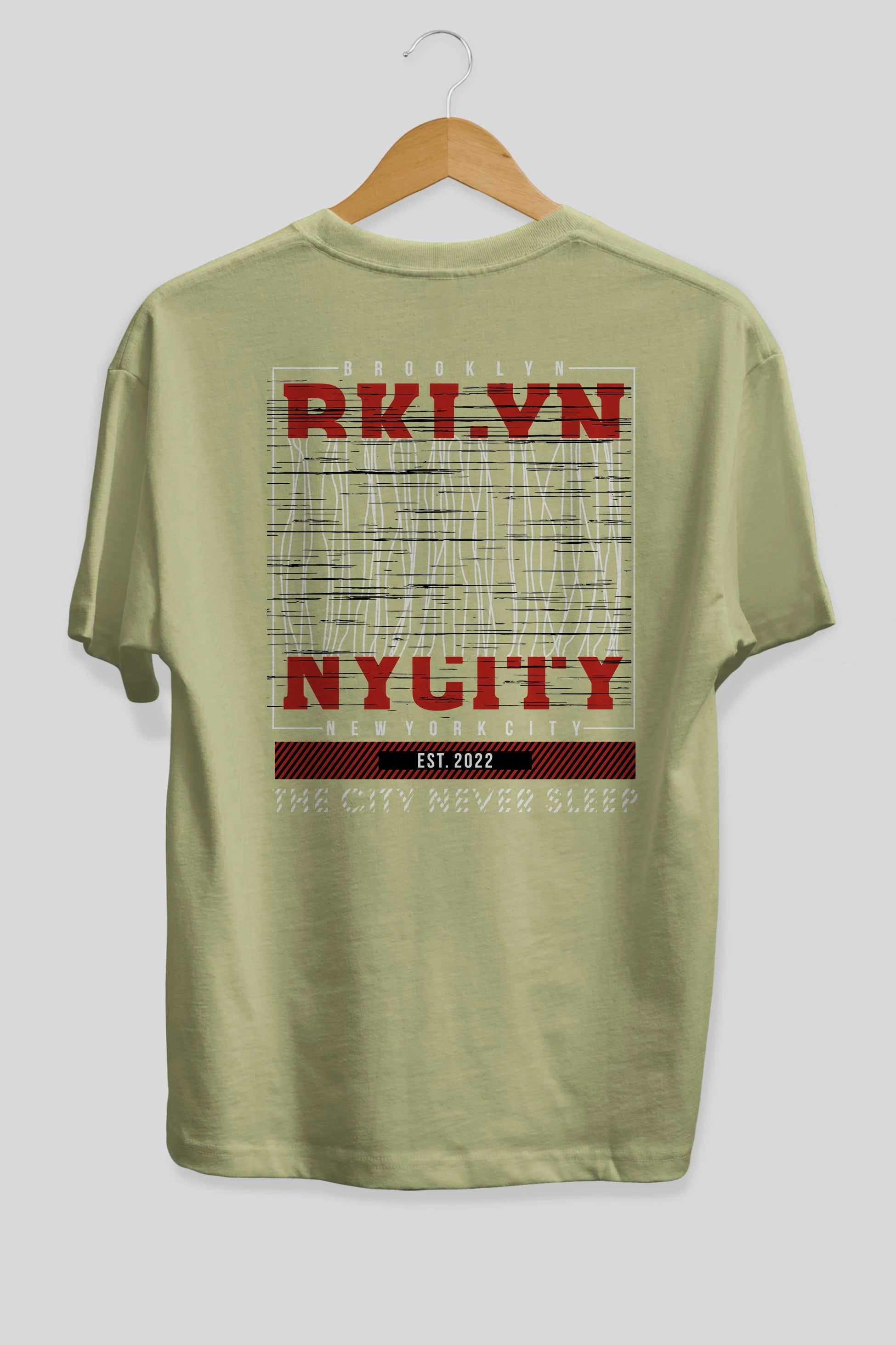 Brooklyn New York City Arka Baskılı Oversize t-shirt Erkek Kadın Unisex