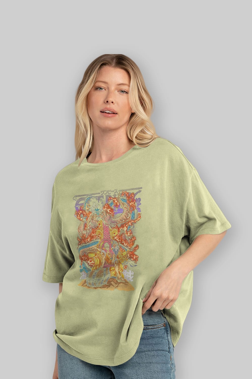 MONKEY D. LUFFY 1 Anime Ön Baskılı Oversize t-shirt %100 pamuk Erkek Kadın Unisex
