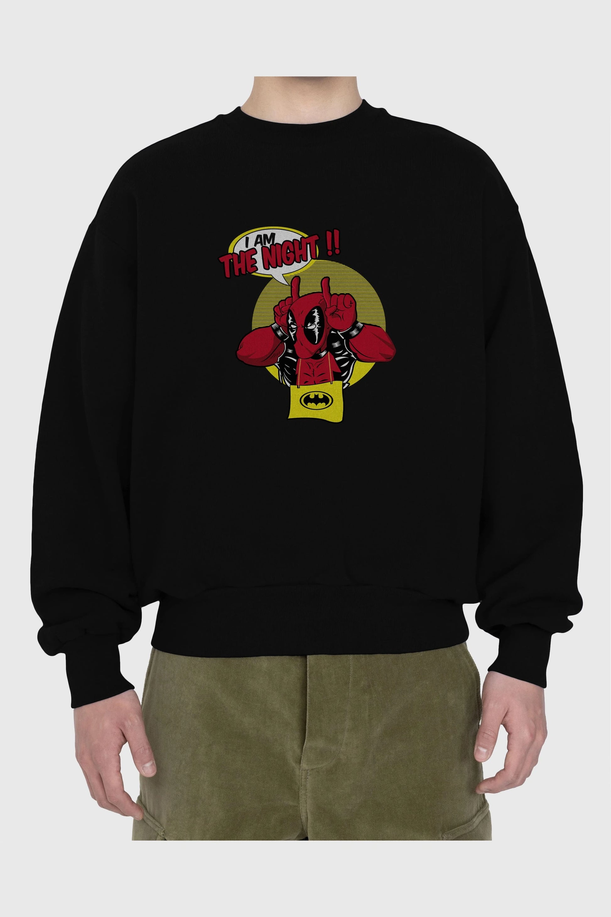 Deadpool (1) Ön Baskılı Oversize Sweatshirt Erkek Kadın Unisex
